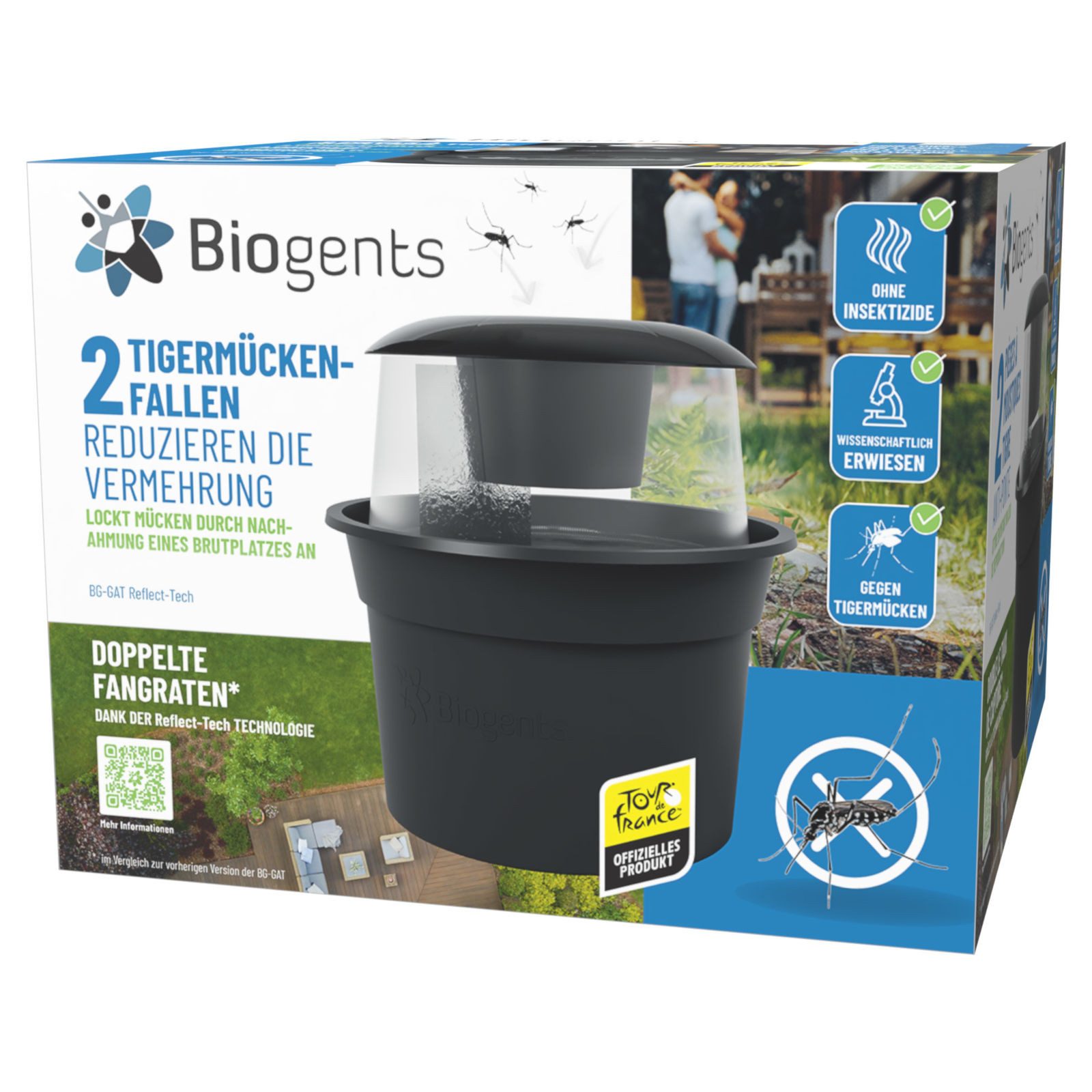 Biogents AG Ultraschall-Tierabwehr BG-GAT Reflect-Tech, 2er Set, Tigermückenfalle für den Außenbereich