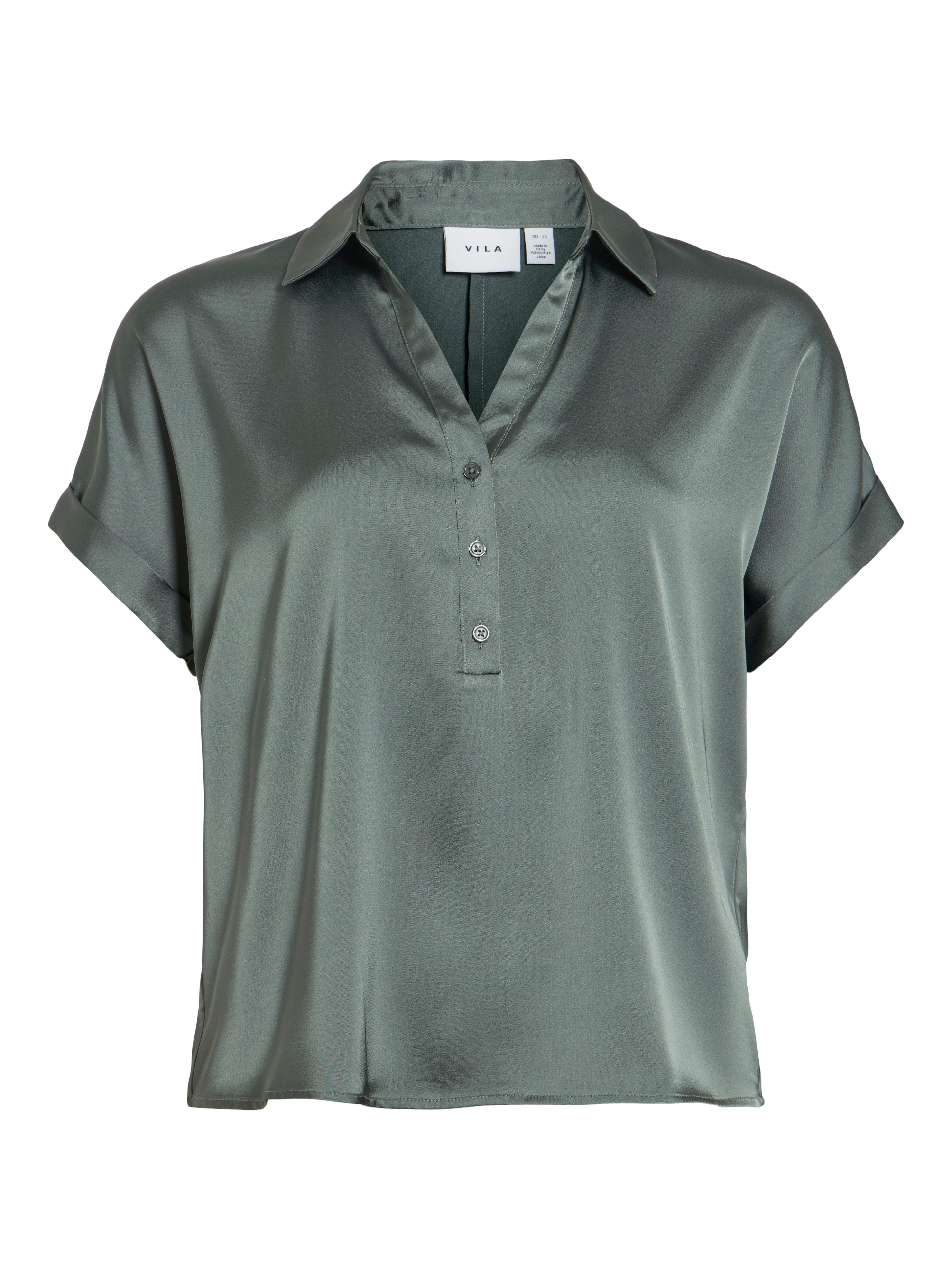 Vila Kurzarmbluse VIENNA RAVENNA S/S TOP - NOOS Kunstfaser, regular fit – Bild 5 von 5