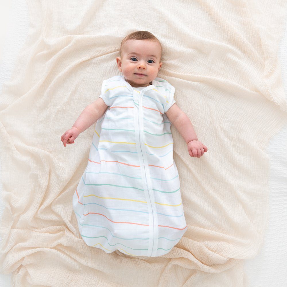 Regenbogen OEKO-TEX Tog 0.5 zertifiziert Kinderschlafsack, Musselin Schlummersack Babyschlafsack,