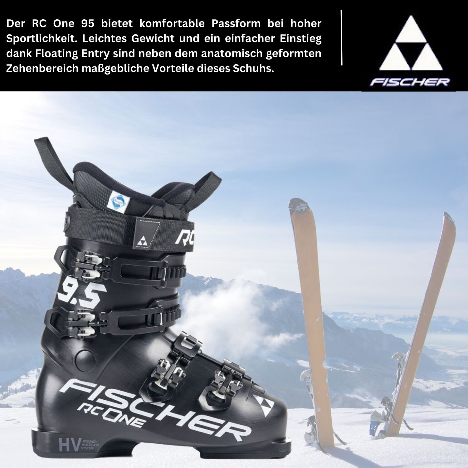 Fischer Sports Skischuh Damen Skischuhe Fischer RC One 9.5 Skistiefel Flex 95 Alpin