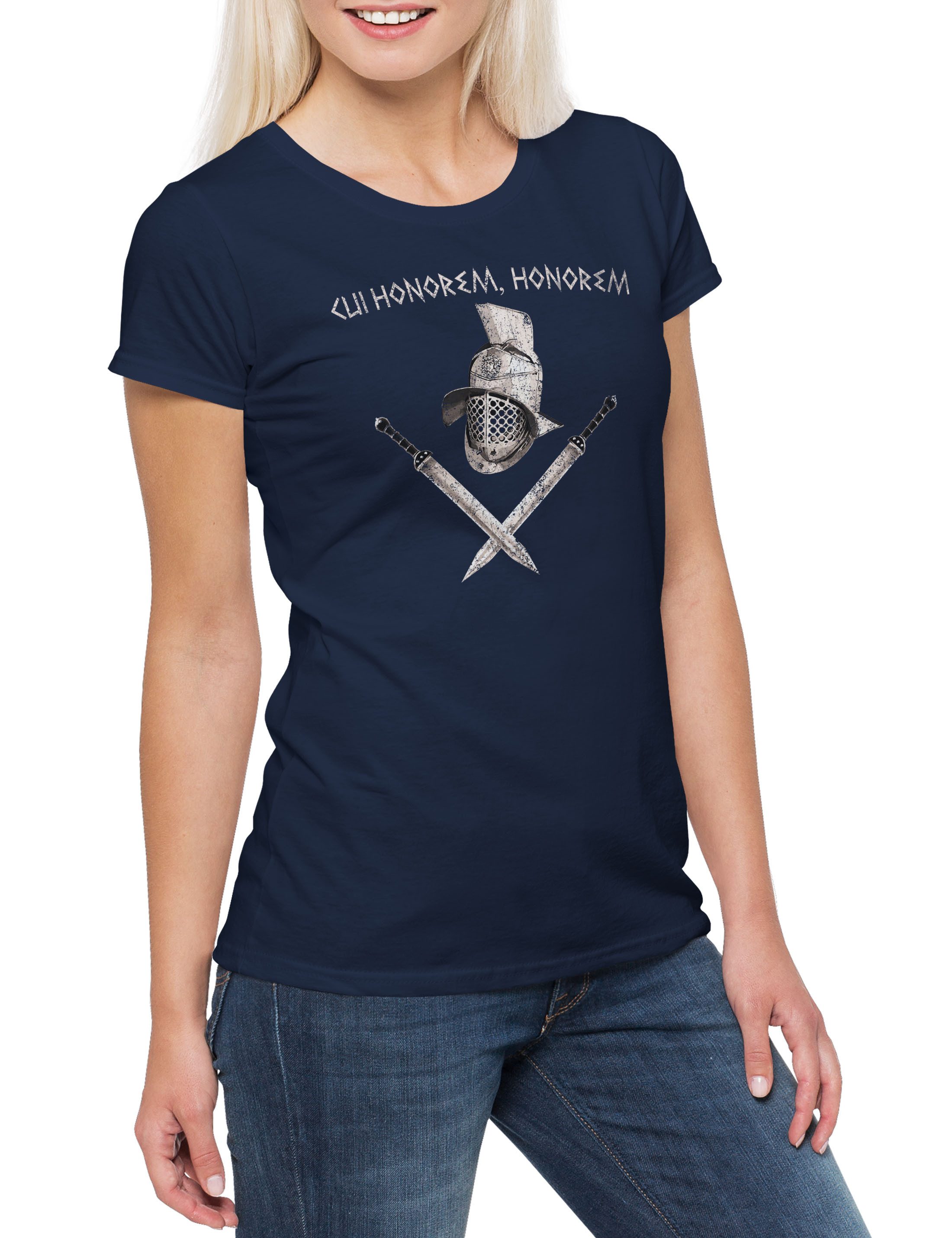 Print-Shirt Honorem Gladiator Spartacus Damen T-Shirt Rome Rom TV Spartakus Kult
