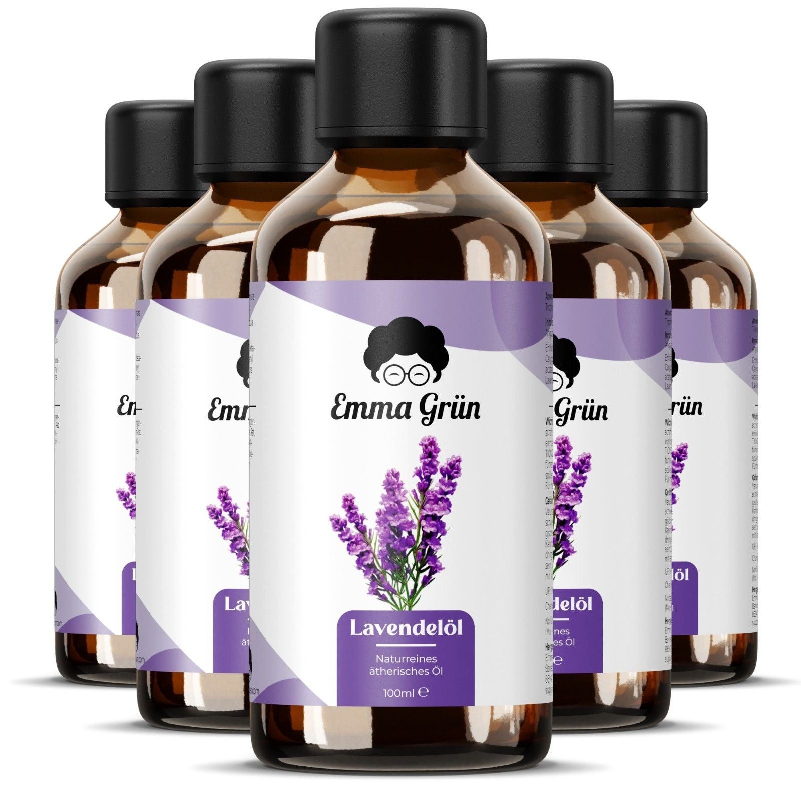Emma Grün Duftöl Lavendel, ätherisches, natürliches Essential Oil (1x, 2x oder 5x 100 ml), Hochwertige Qualität, vielseitig verwendbar