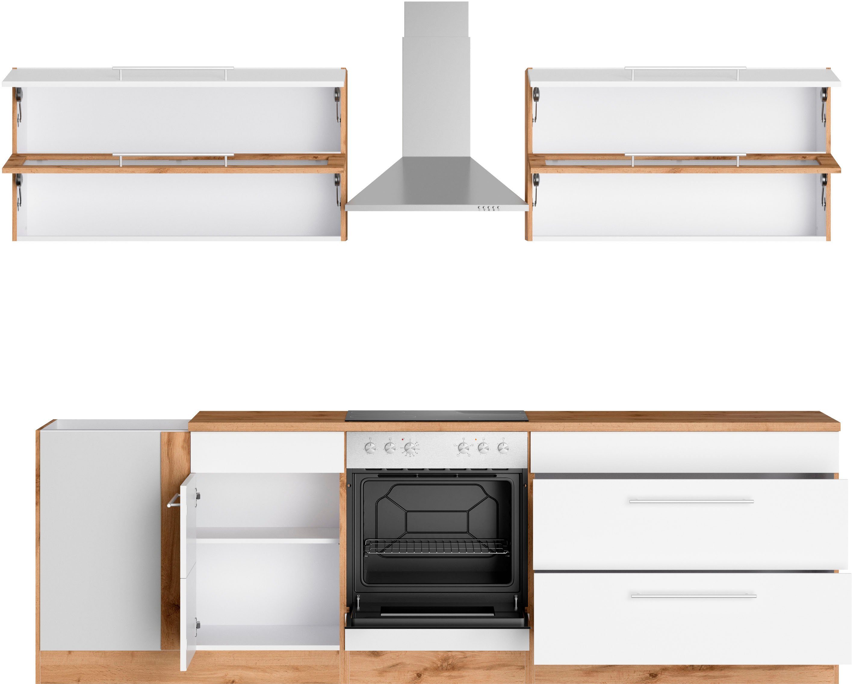 KOCHSTATION Winkelküche KS-Wien, Stellbreite 220 x 270 cm, wahlweise mit E-Geräten