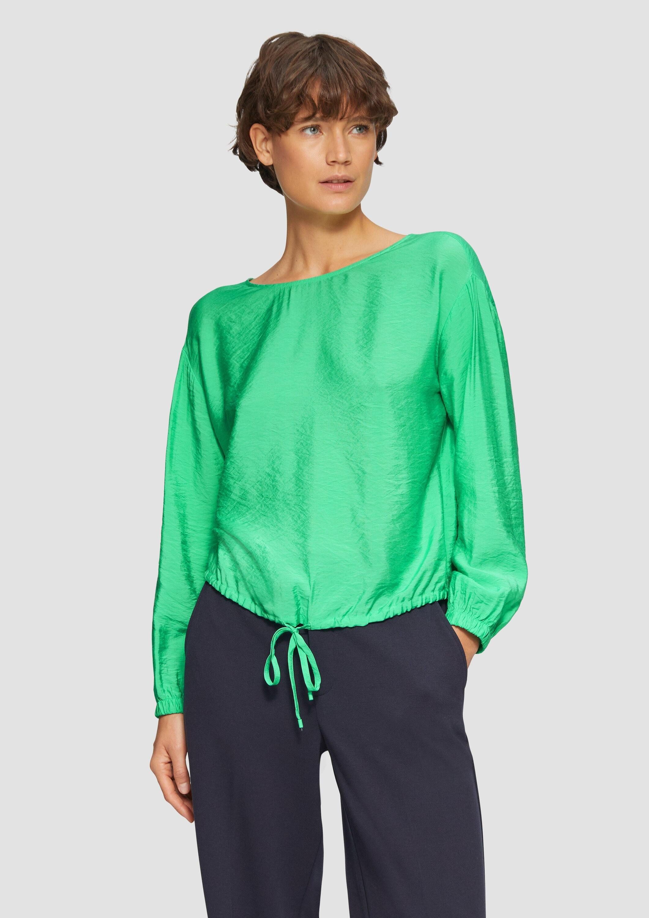 s.Oliver Langarmbluse Bluse Viskosemix-Bluse in O-Shape günstig online kaufen