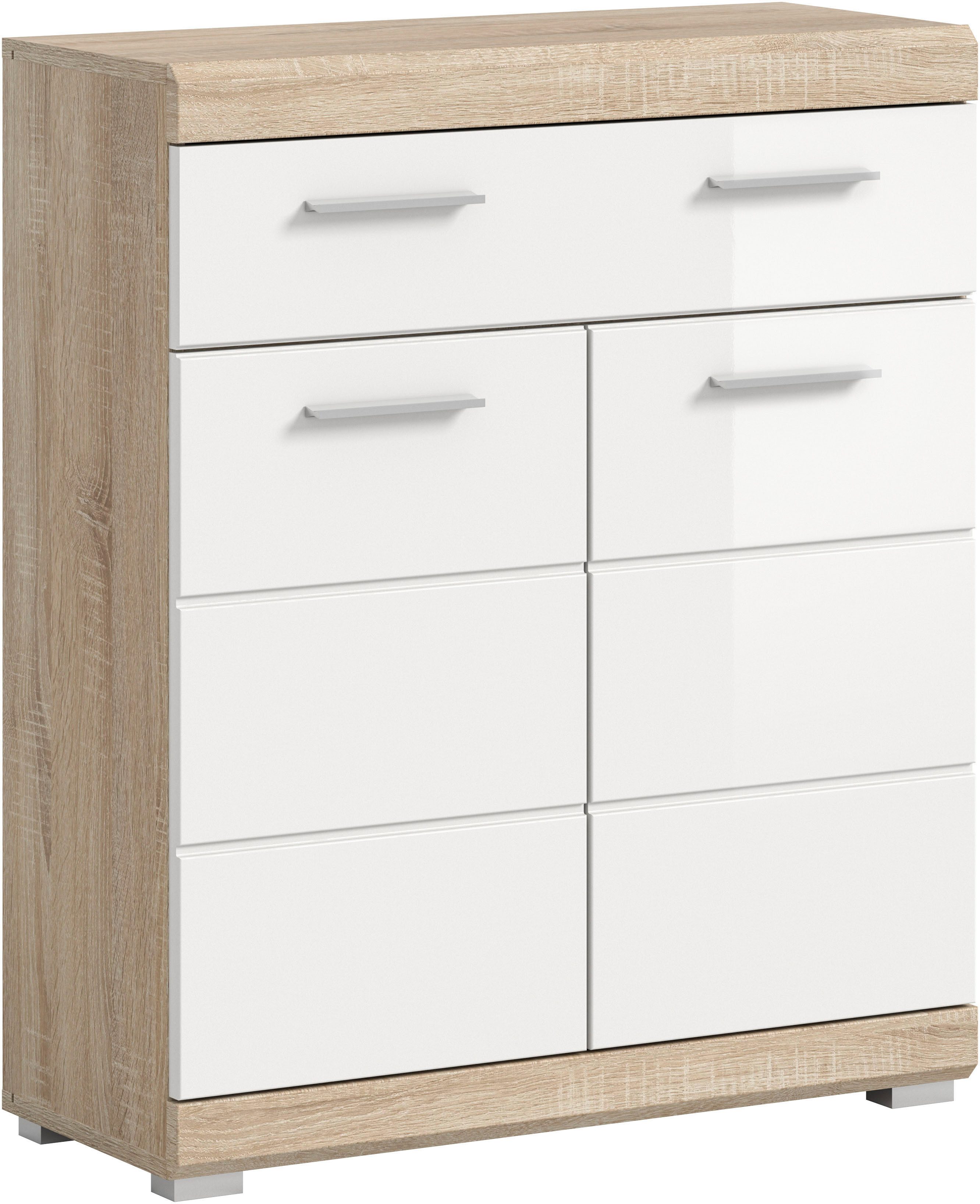welltime Unterschrank SIENA, Breite 74cm, 2 Tür, 1 Schubkasten, 2 Fächer, MDF-Front (TOPSELLER) in verschiedenen Farben erhältlich, Badmöbel, Badschrank, Kommode, Bad