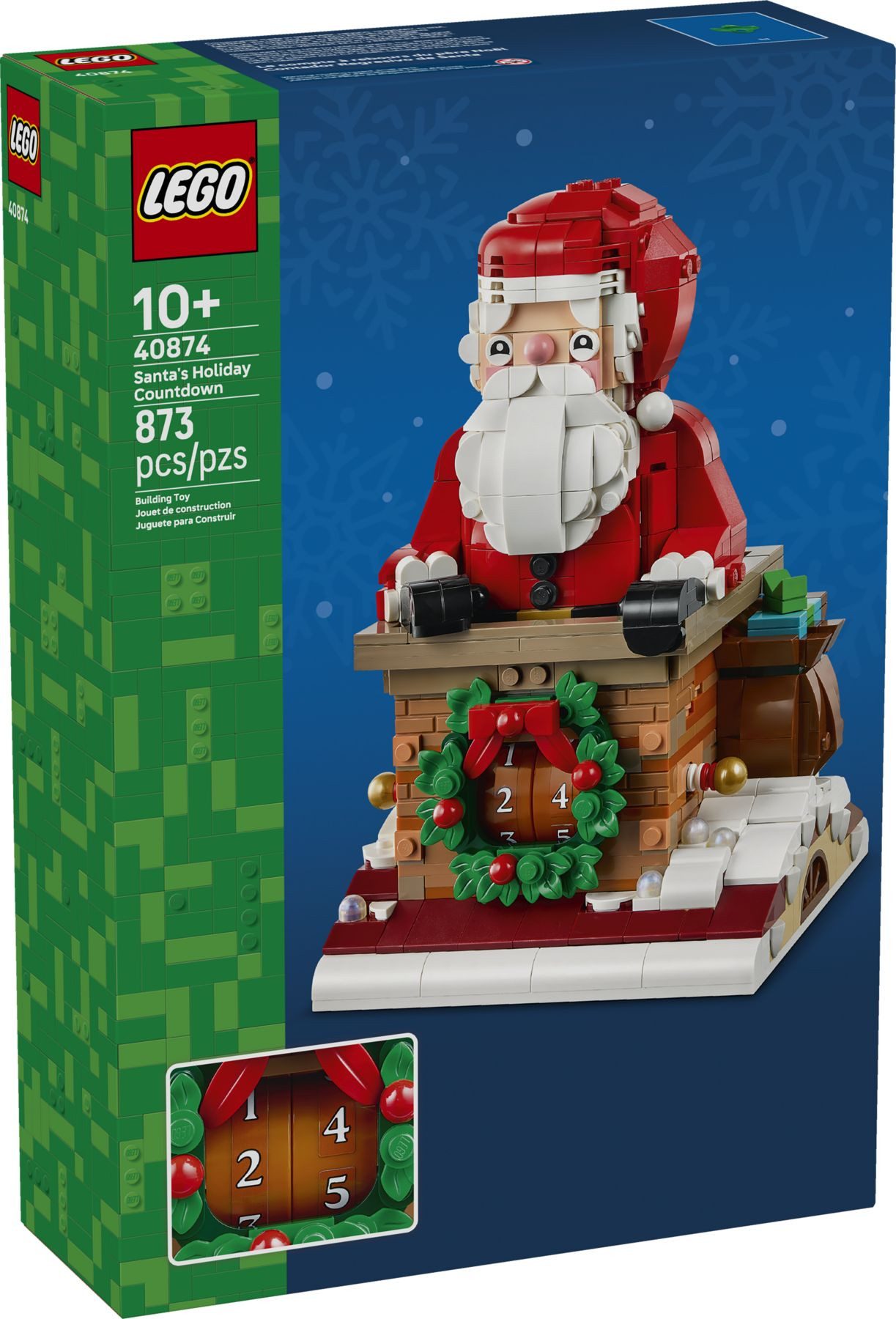 LEGO® LEGO Seasonal 40874 Weihnachtsmann-Tagezähler Konstruktionsspielsteine, (Set, 873 St., 873 Teile)
