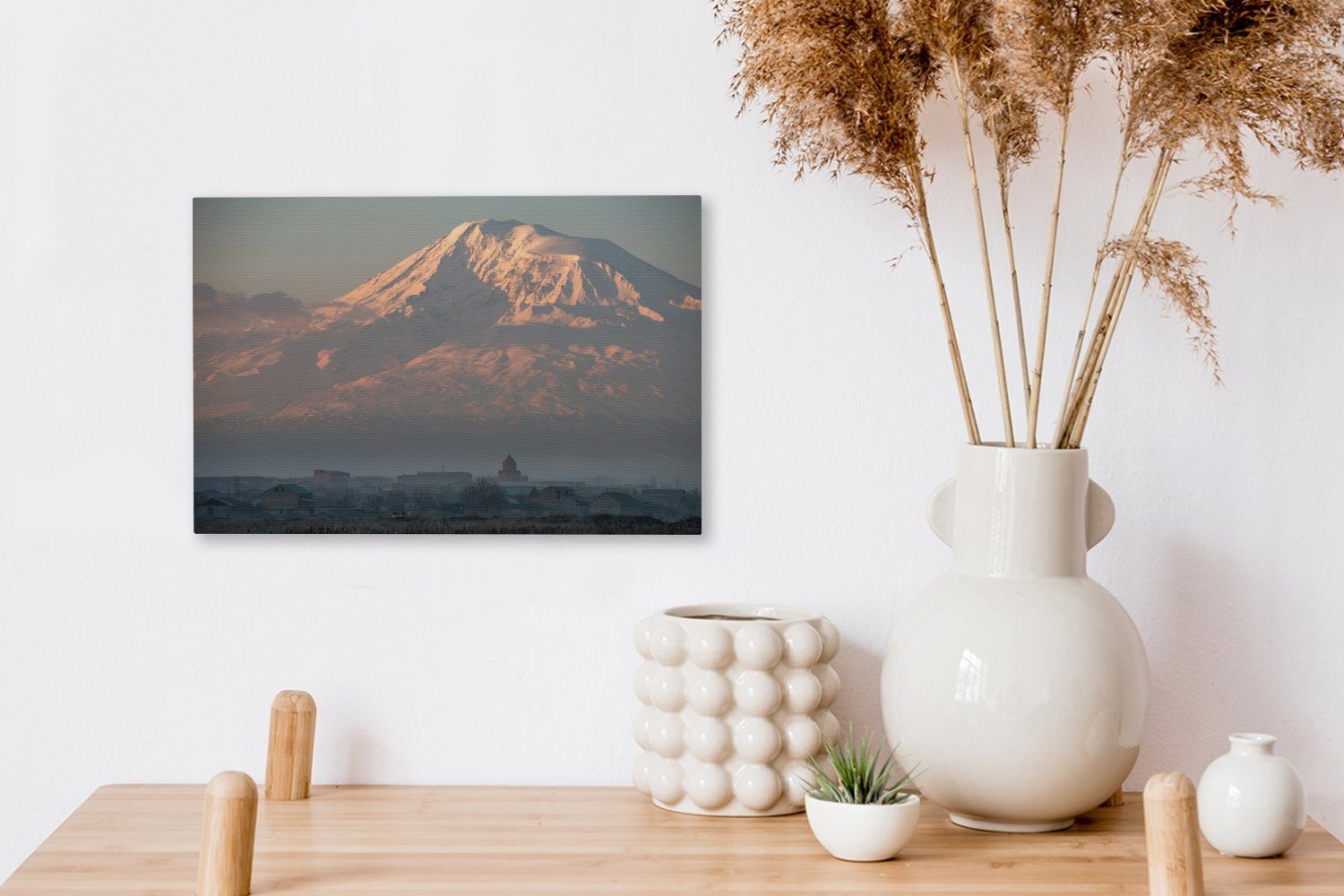 OneMillionCanvasses® Leinwandbild Der Berg Ararat in Leinwandbilder, cm Wandbild Wanddeko, vor Aufhängefertig, 30x20 (1 Sonnenaufgang Türkei, der St)