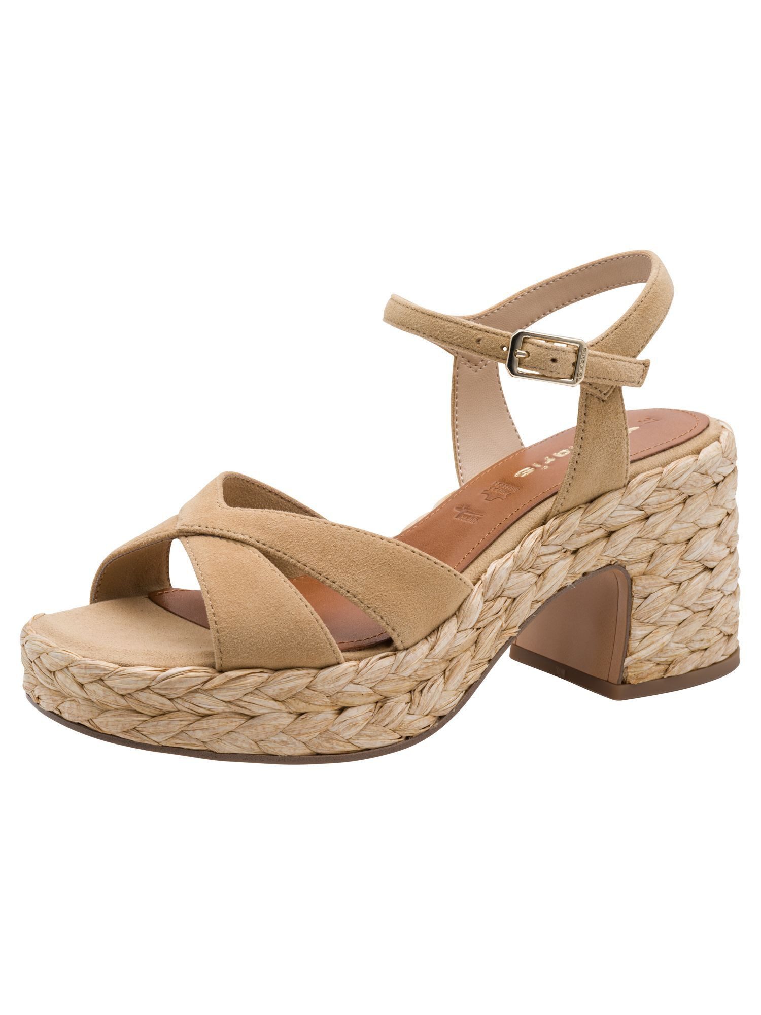 TOUCH-IT, ANTIslide aus Leder Blockabsatz Sandalette