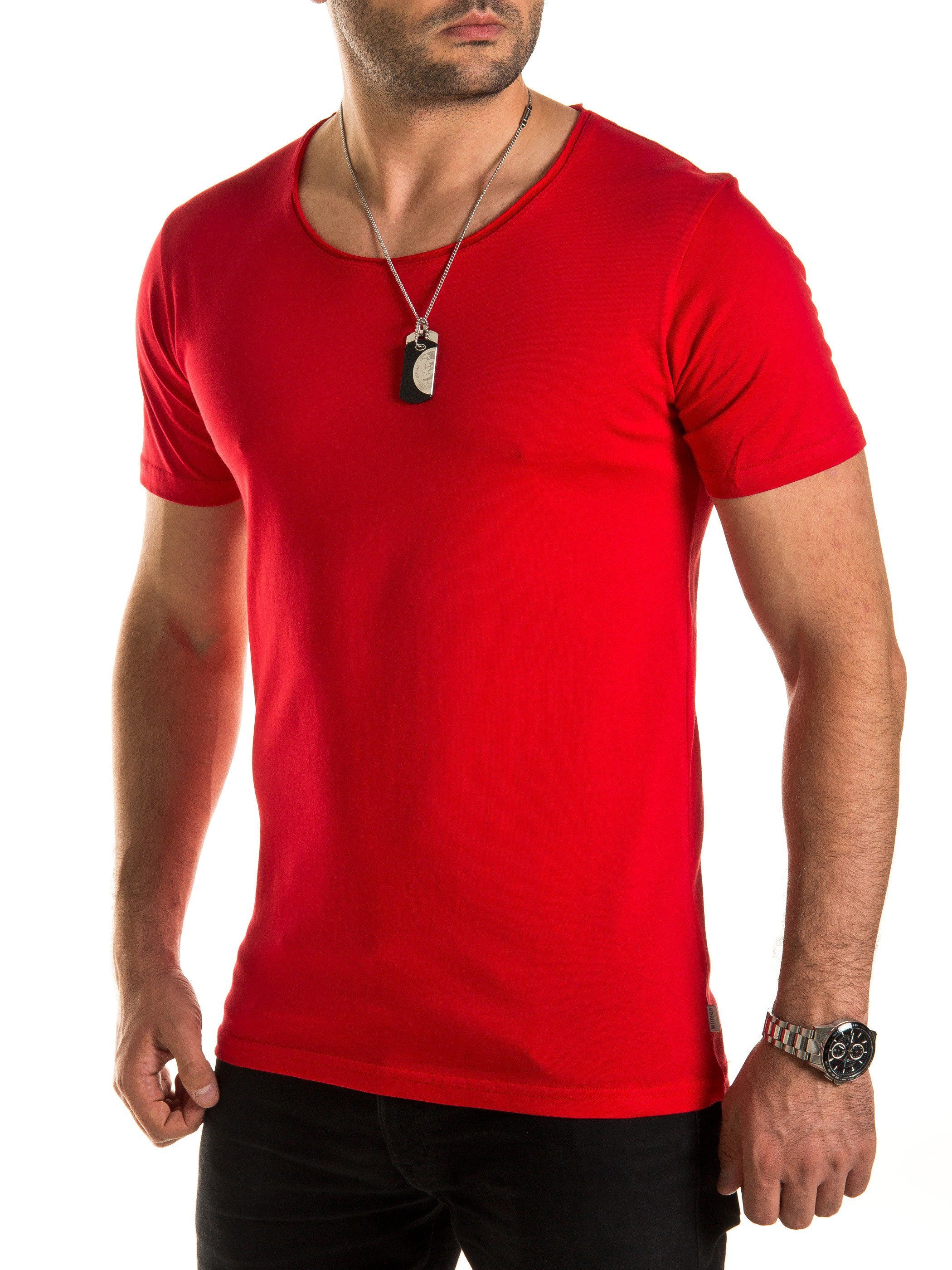 T-Shirt Tee Neck (191757) (1-tlg) Nasus Barbados Basic Crew cherry WOTEGA