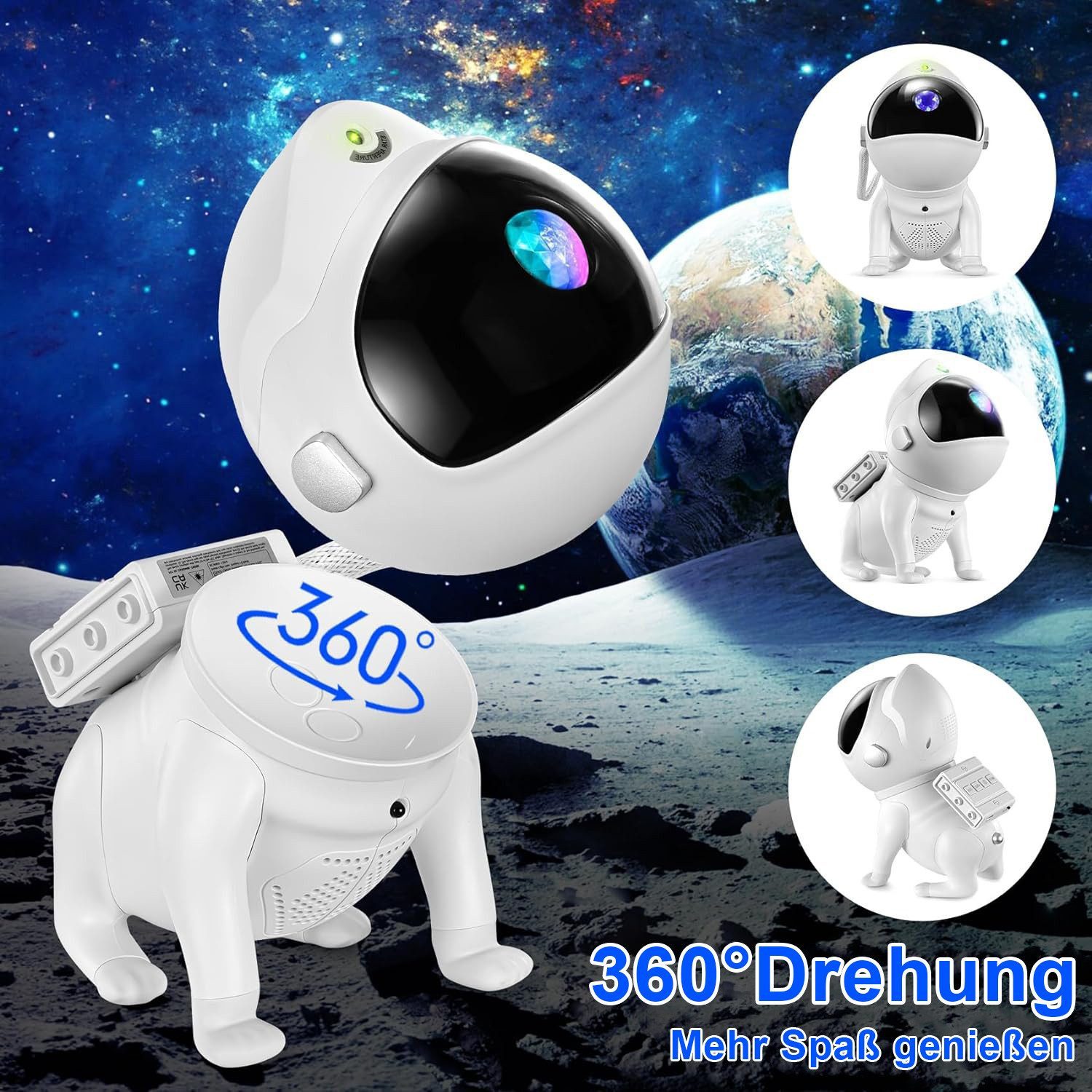 MUPOO Projektionslampe LED Sternenhimmel Projektor,Sternenprojektor Space Dog Projektor, Galaxie-Nachtlicht