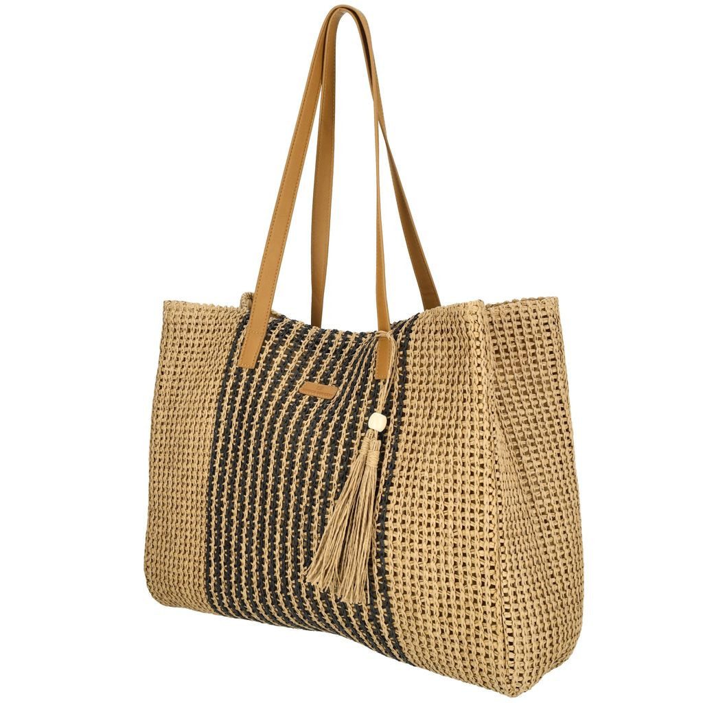 Enrico Benetti Strandtasche Badetasche mit Reißverschluss Damen Herren (Shopper, groß), in schöner Bastoptik