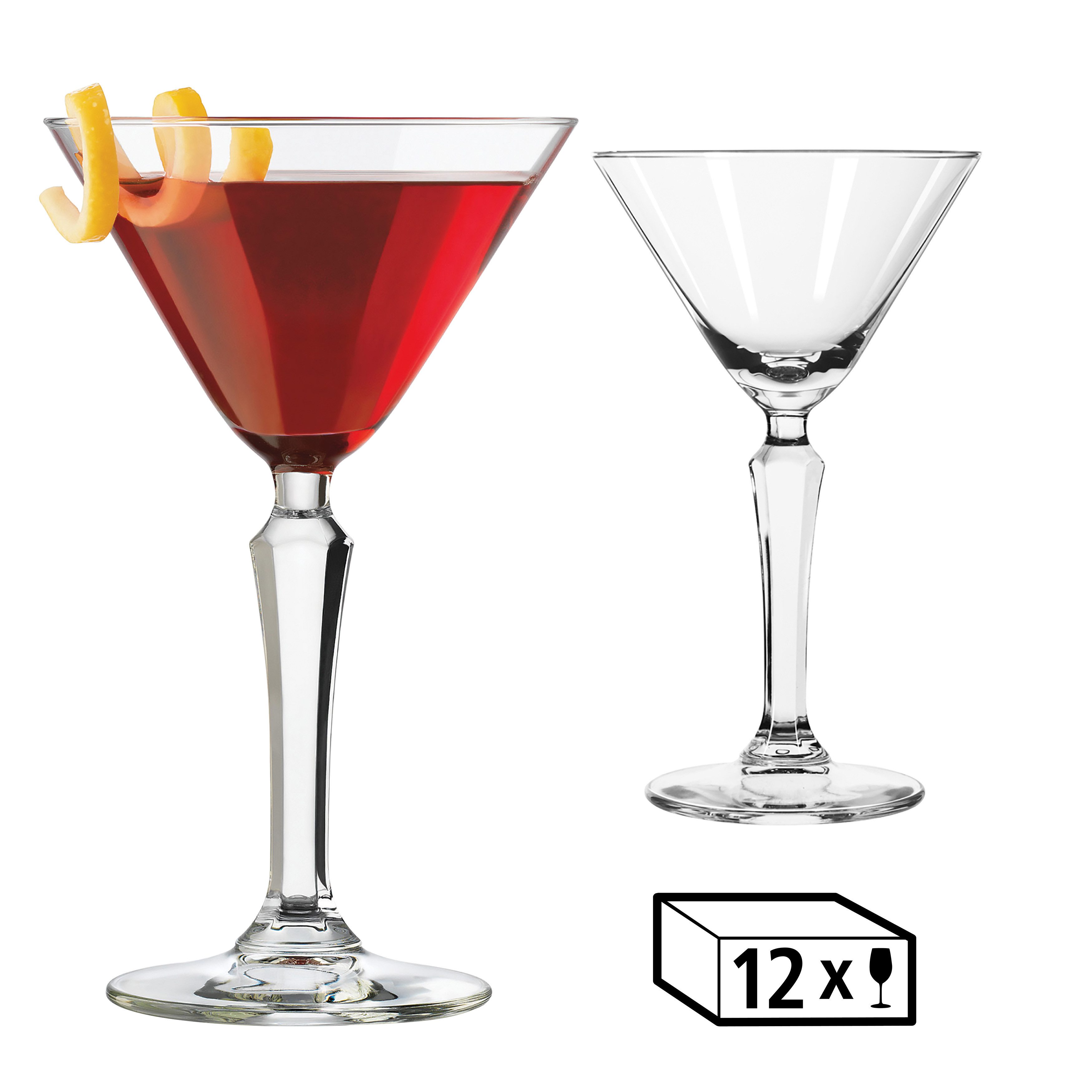 LIBBEY Martiniglas Libbey Cocktailglas 12er Set -SPEAKEASY-, Glas, 147 ml, hochwertig verarbeitet, im modernen Design
