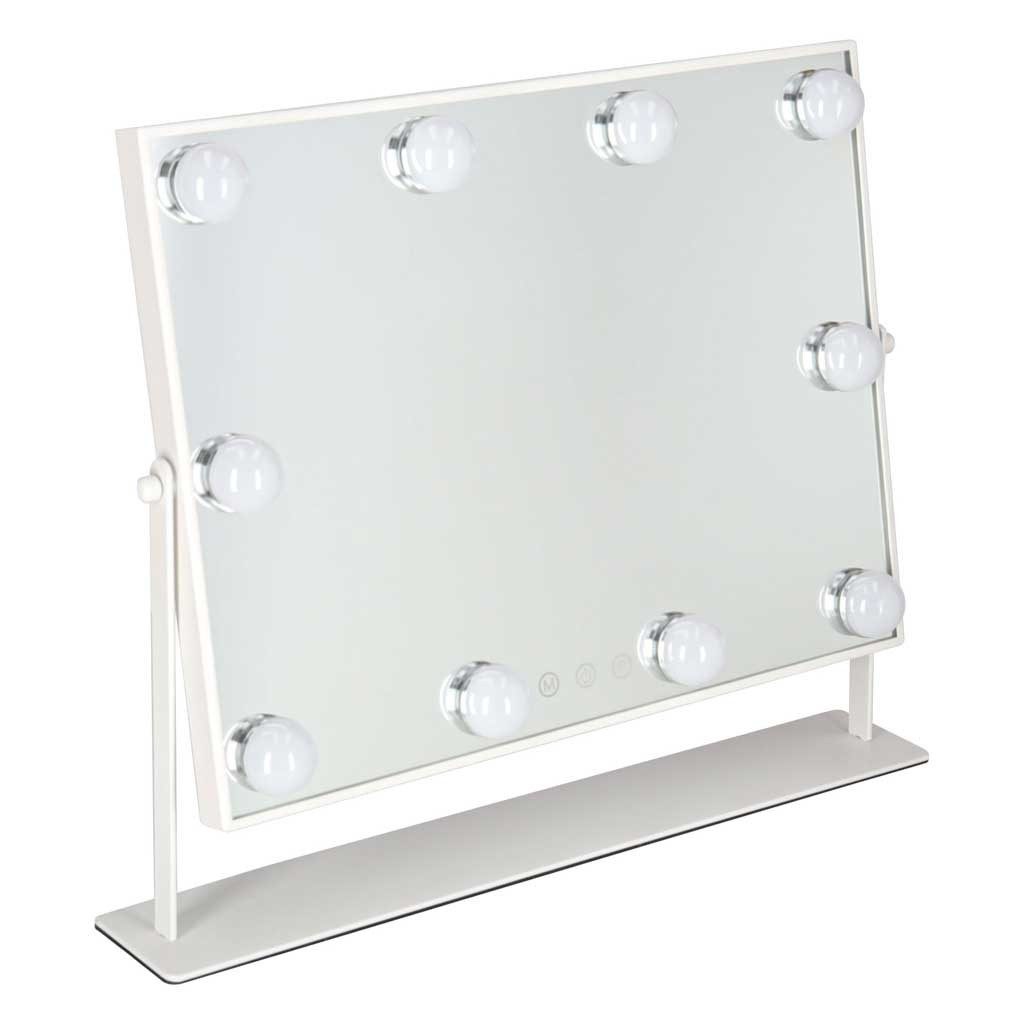 Ikonka Kosmetikspiegel Schminkspiegel Standspiegel Tischspiegel (Spar-Set, 1-St., 45 x 37 x 7,5 cm dimmbar), 10 LED-Leuchten, 3 Lichtfarben, dimmbar, Touch-Bedienung