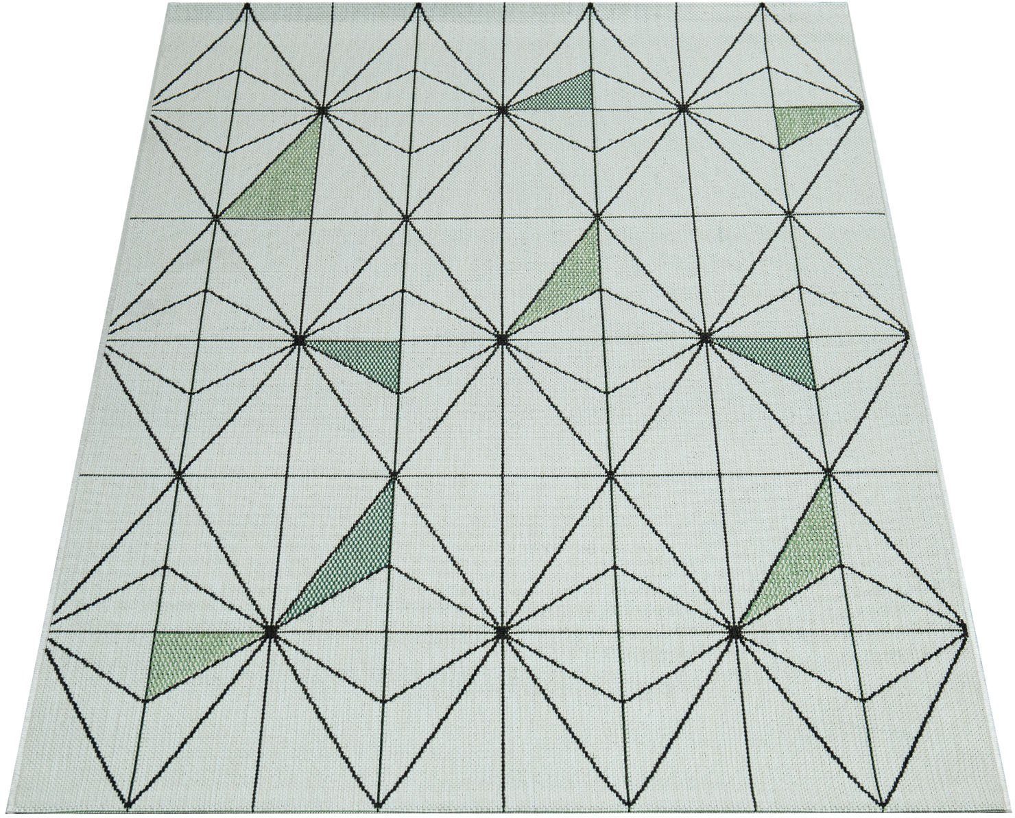 Teppich Ostende 539, Paco Home, rechteckig, Höhe: 4 mm, Flachgewebe, modernes geometrisches Design, In- und Outdoor geeignet