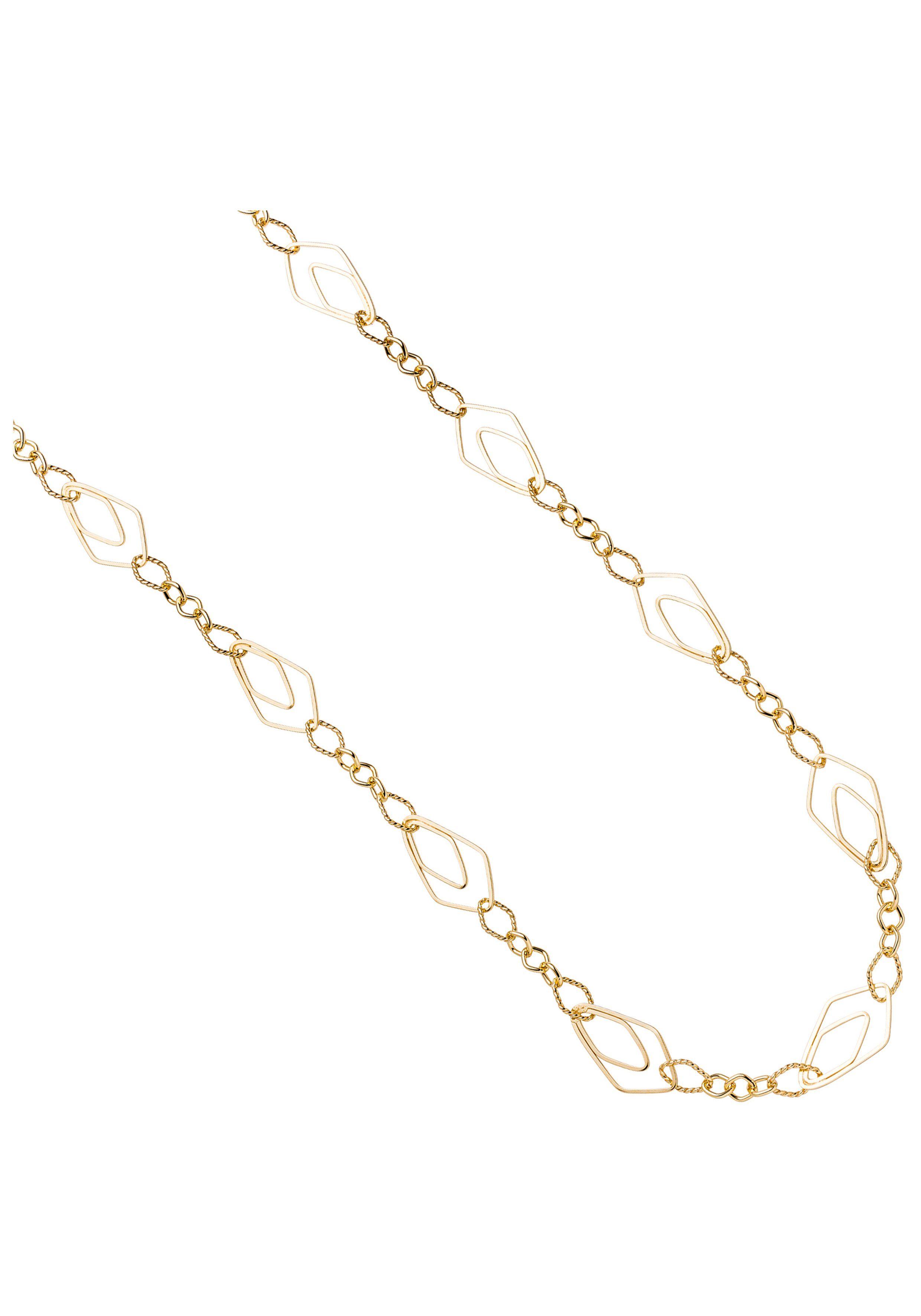 JOBO Statementkette Lange Kette Statement, 925 Silber vergoldet 80 cm