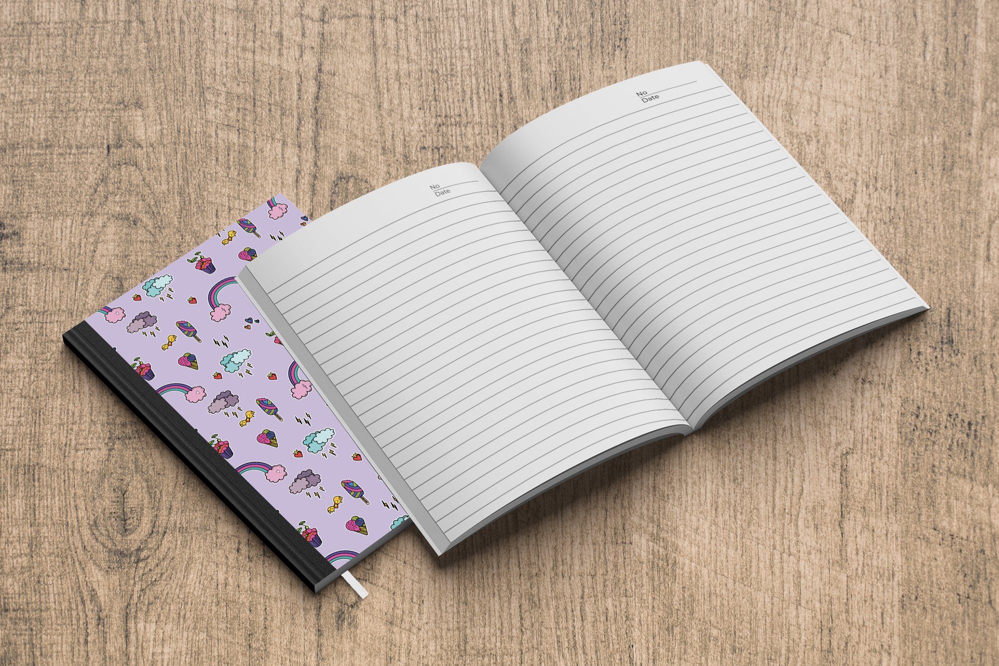 MuchoWow Notizbuch Muster - Notizheft, - A5, 98 Merkzettel, - Kinder, - Seiten, Tagebuch, Haushaltsbuch Kinder Mädchen Journal, Regenbogen Krone 