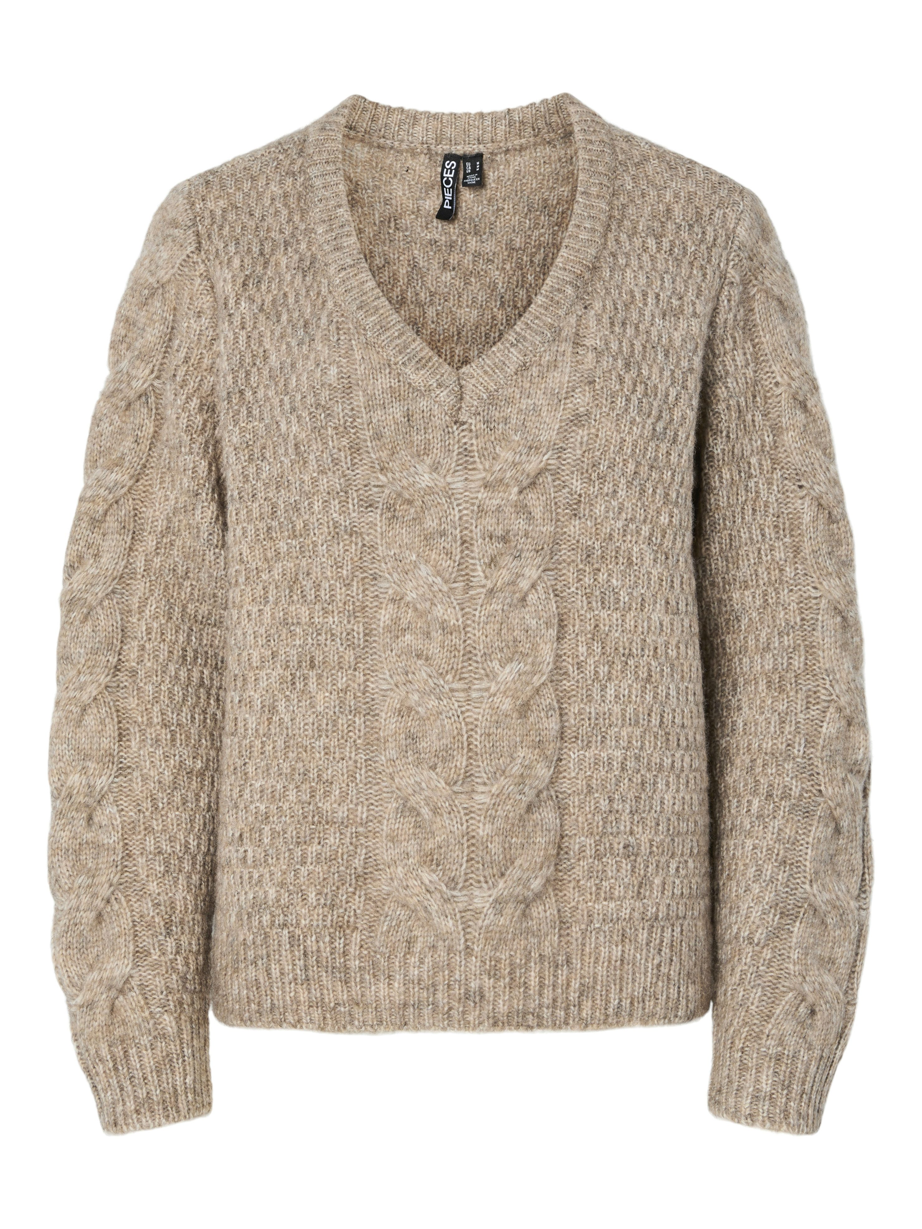 pieces Strickpullover PCNINA LS V-NECK KNIT günstig online kaufen