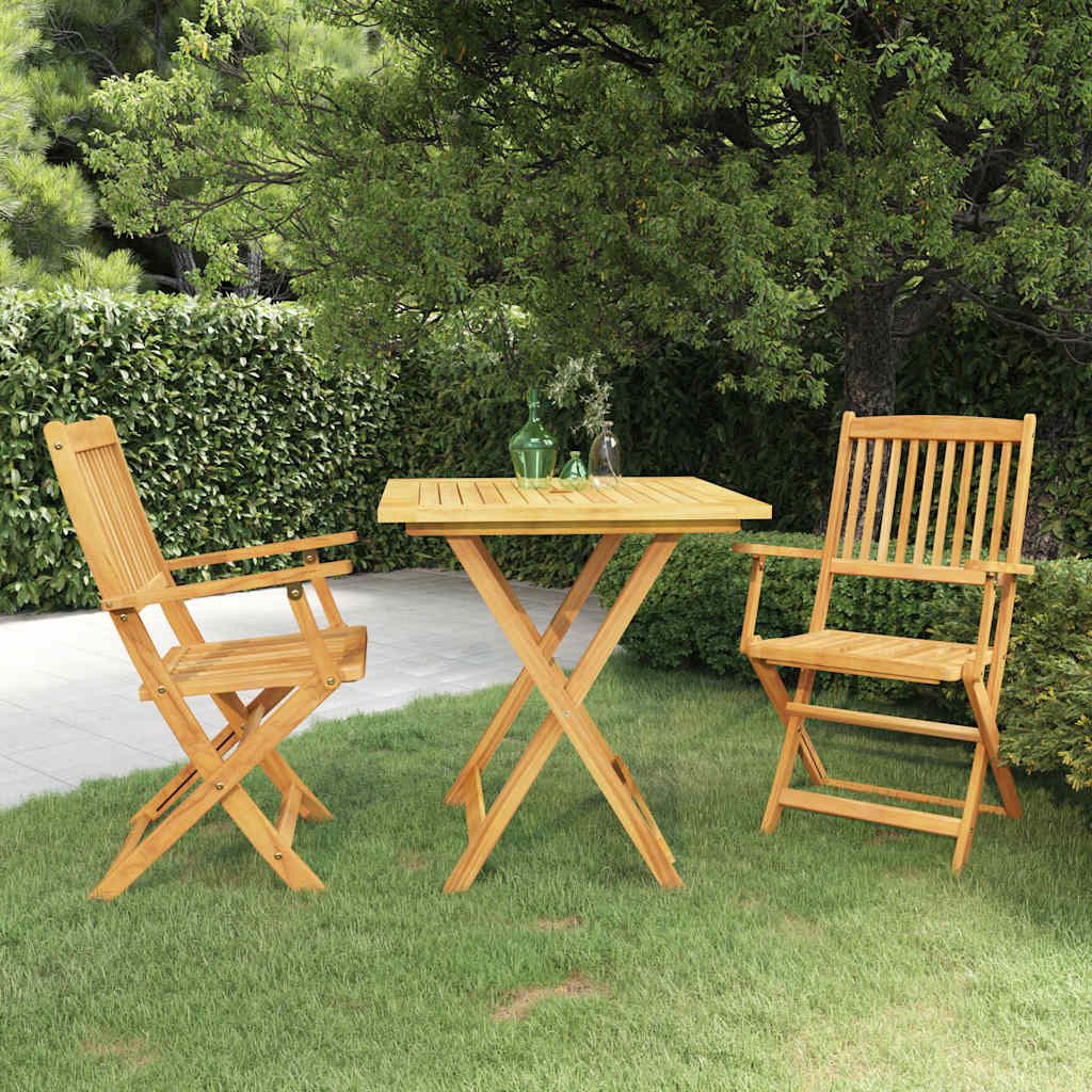 vidaXL Garten-Essgruppe 3-tlg. Garten-Essgruppe Klappbar Massivholz ..., (1-tlg)