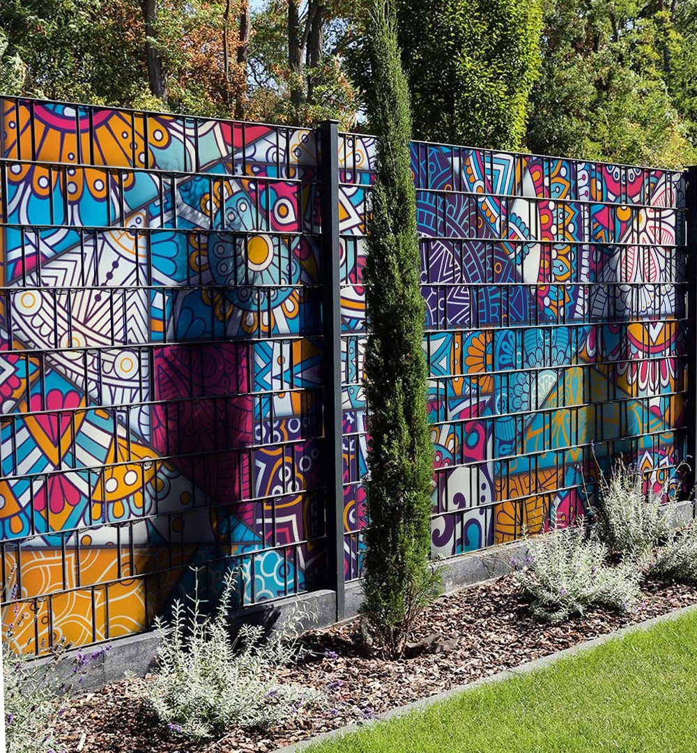 Thumbnail - MyMaxxi Sichtschutzstreifen Sichtschutzstreifen Buntglasfenster Sichtschutz Garten Zaun, (Buntglasfenster)