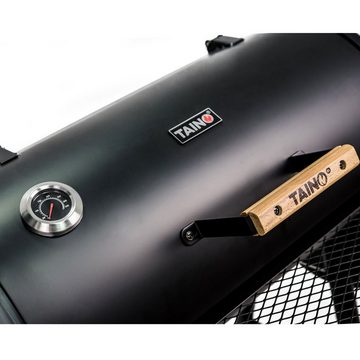 TAINO Smoker CHIEF, Smoker inkl. 3er Set gusseiserner Roste, 2x Temperaturanzeige, hitzebeständig lackiert, kaltgewalzter Stahl