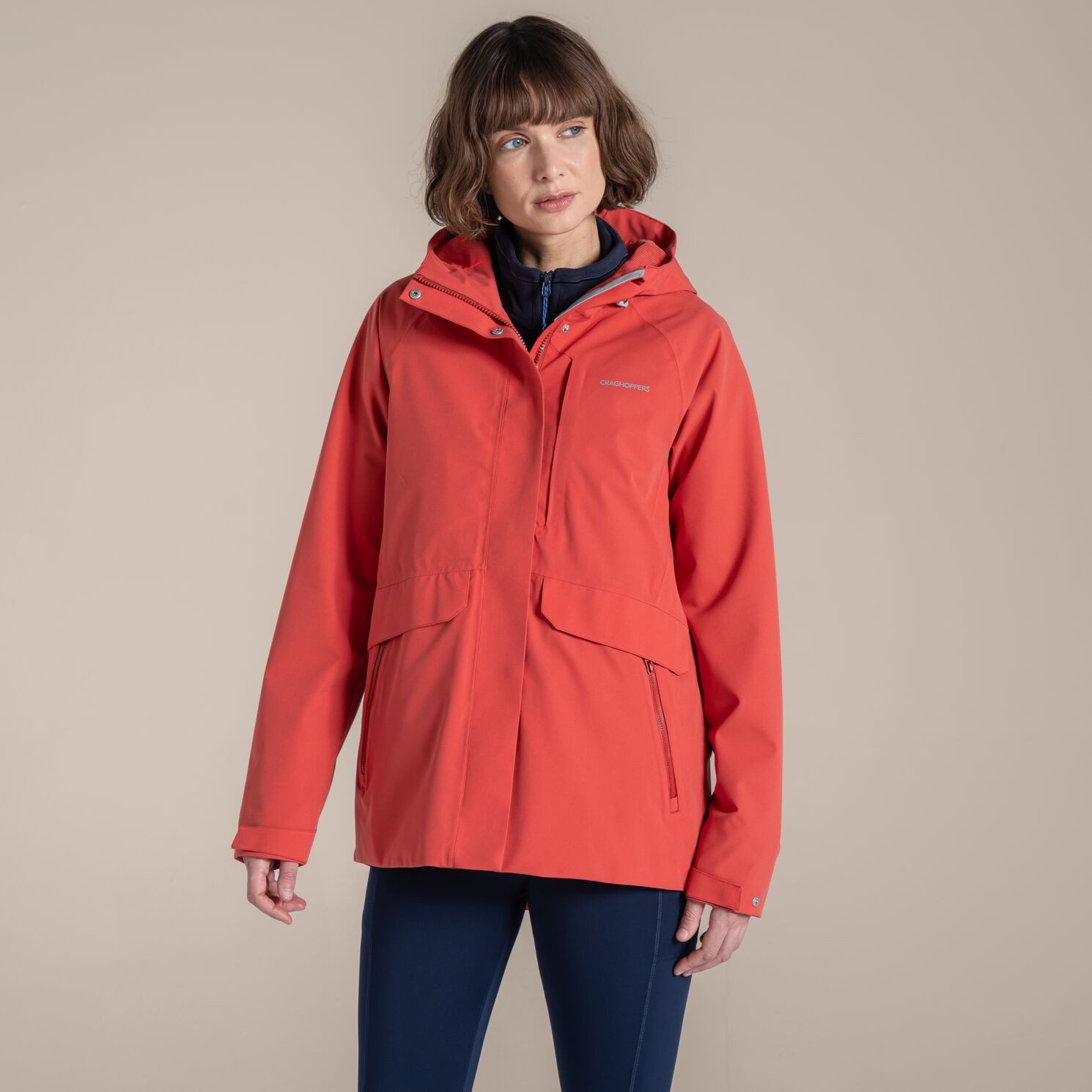 Craghoppers Hardshelljacke Craghoppers - wasserdichte Regenjacke Caldbeck 20.000 WT Mantel, red