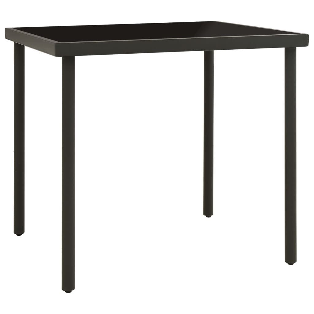 furnicato Esstisch Garten-Anthrazit 80x80x72 cm Glas und Stahl (1-St)