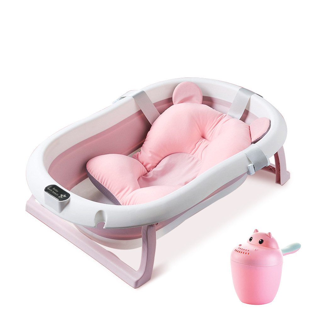 Babybadewanne Multifunktionales Babybad mit Temperaturanzeige und Kopfstütze