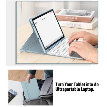 Fintie Tablet-Hülle Tastatur Hülle für Samsung Galaxy Tab S6 Lite 10.4 SM-P610/ P613/P615/P619 2022/2020 - Deutscher Tastatur mit Touchpad Magnetisch Abnehmbarer Keyboard