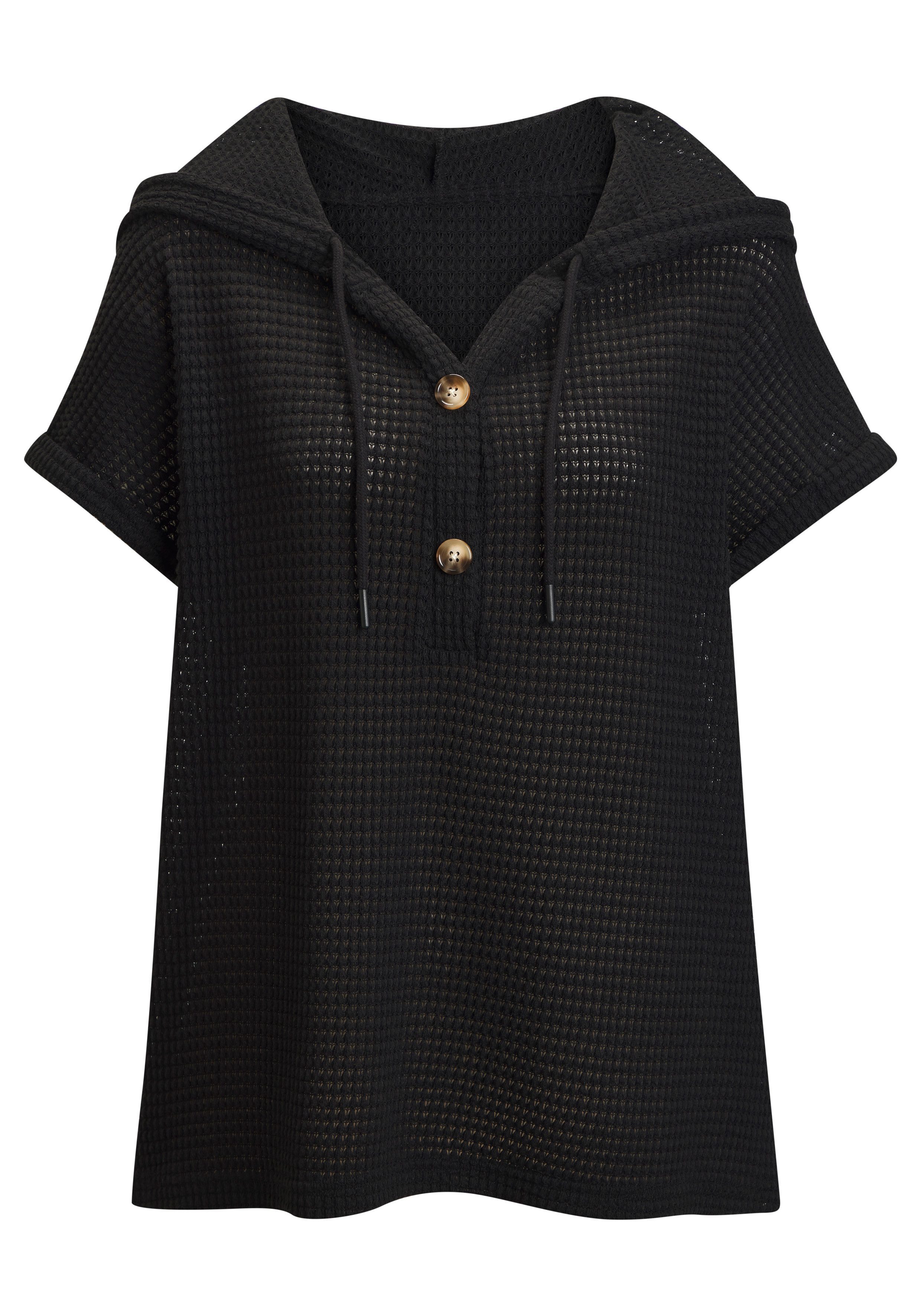 LASCANA Kapuzenshirt aus sommerlichem Waffelstrick Sommerhoody mit Knopfleiste. € 29,99, (€ 29,99 pro 1 Stk).