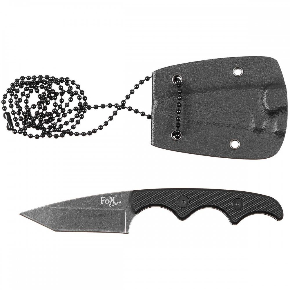 Taschenmesser Messer, "Neck II", stonew., Kunststoff-Scheide mit Kette