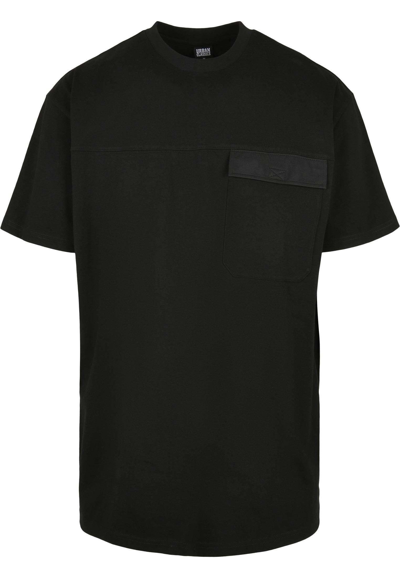 URBAN CLASSICS Print-Shirt TB4128 Oversized Big Flap Pocket Tee Black