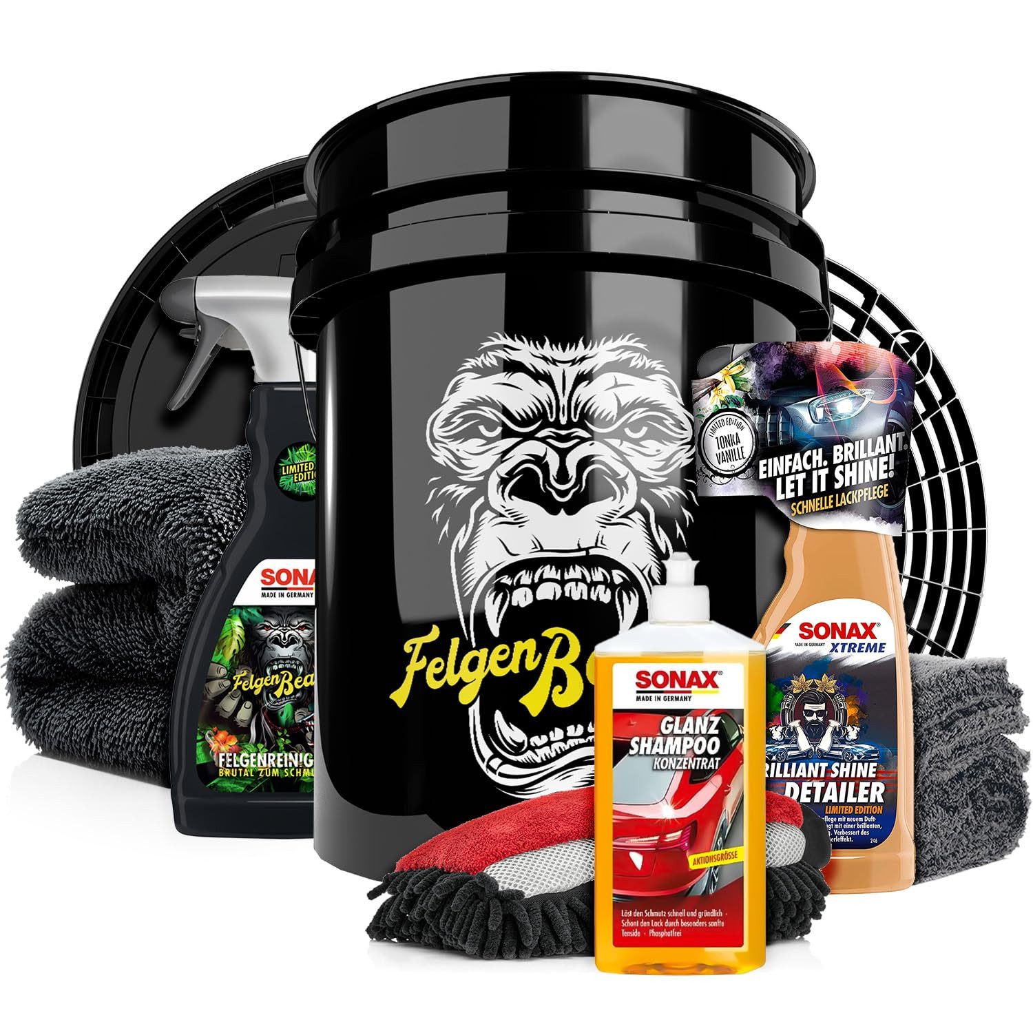 Auto Wasch Set Sonax Glanz Shampoo 500ml Plus Ultra Felgenbeast Auto-Reinigungsmittel