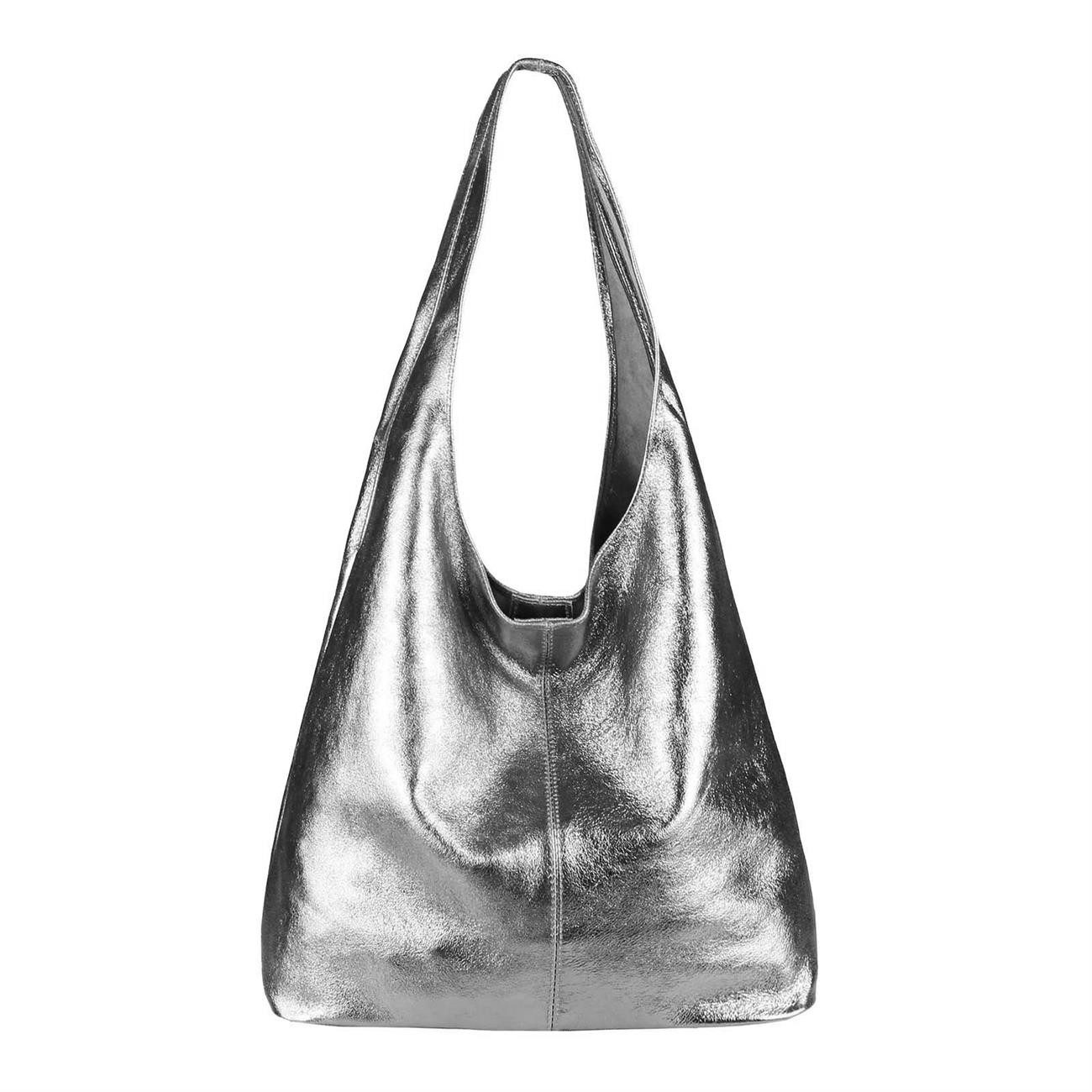 ITALYSHOP24 Schultertasche Made in Italy Damen Leder Wildleder Tasche Umhängetasche Beuteltasche, Premium Business Echtleder Shopper Bag leicht groß klassisch geräumig