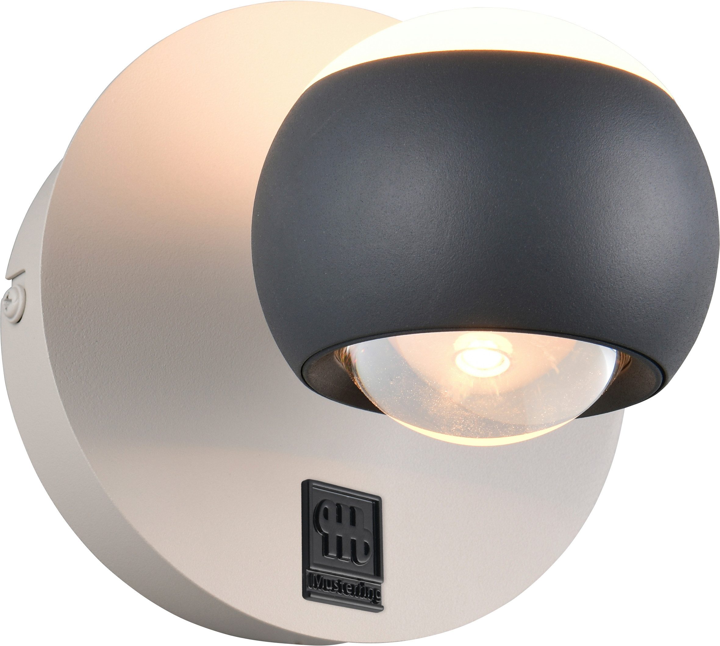 Musterring LED Wandleuchte CANNON, 1-flammige LED Wandlampe 5W 500Lumen 2300-4000K CCT, CCT - über Fernbedienung, Dimmfunktion, Memoryfunktion, Nachtlichtfunktion, LED fest integriert, Farbwechsler, warmweiß - kaltweiß, mit Fernbedienung, schwenkbares up-and-down Licht dimmbar Memory