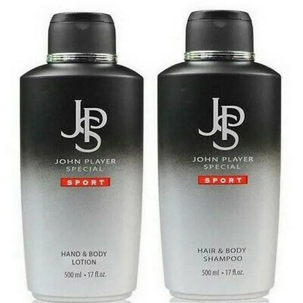 John Player Special Duschpflege Sport Hair & Body Shampoo 500 ml & Hand & Body Lotion 500 ml