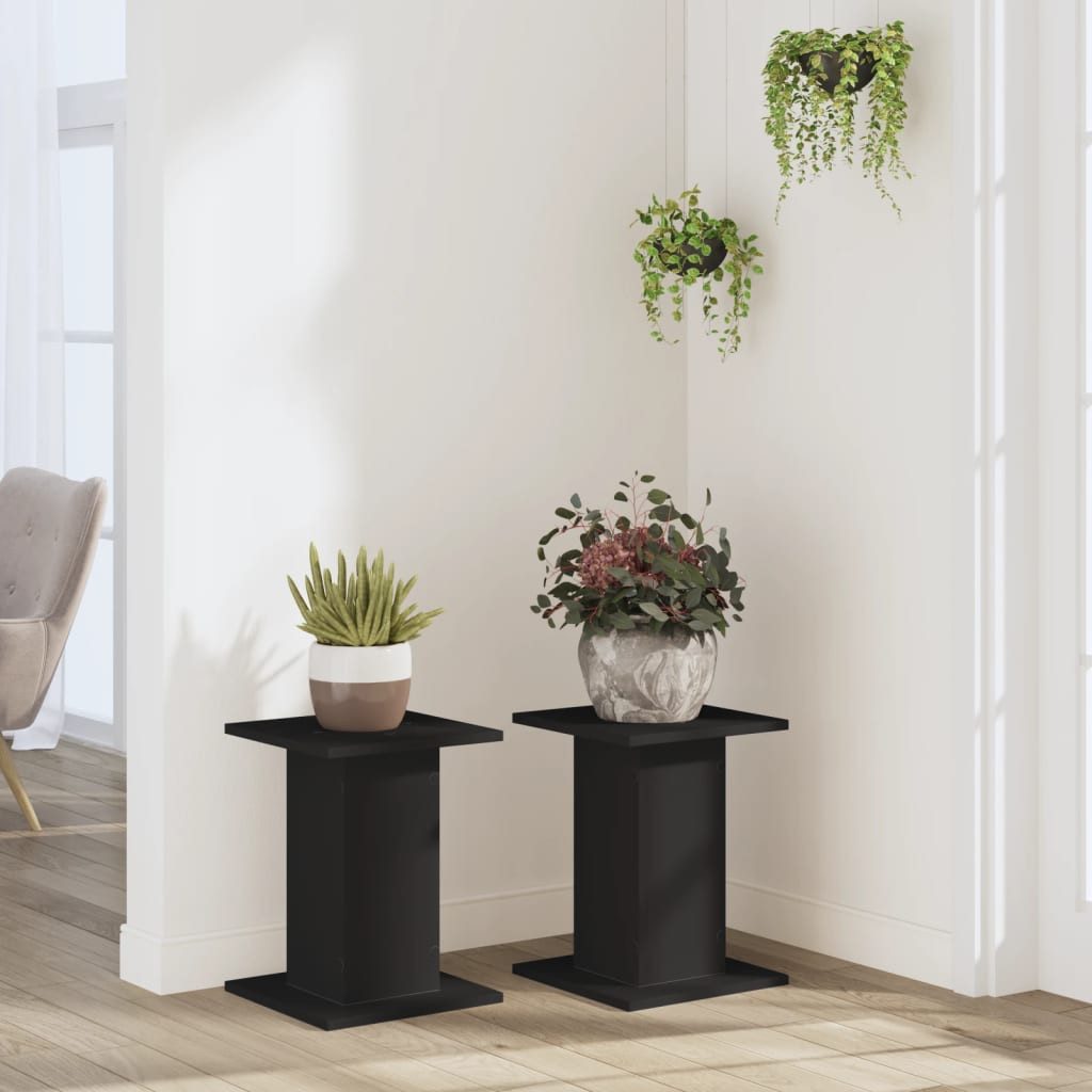 vidaXL Blumenständer Pflanzenständer 2 Stk. Schwarz günstig online kaufen