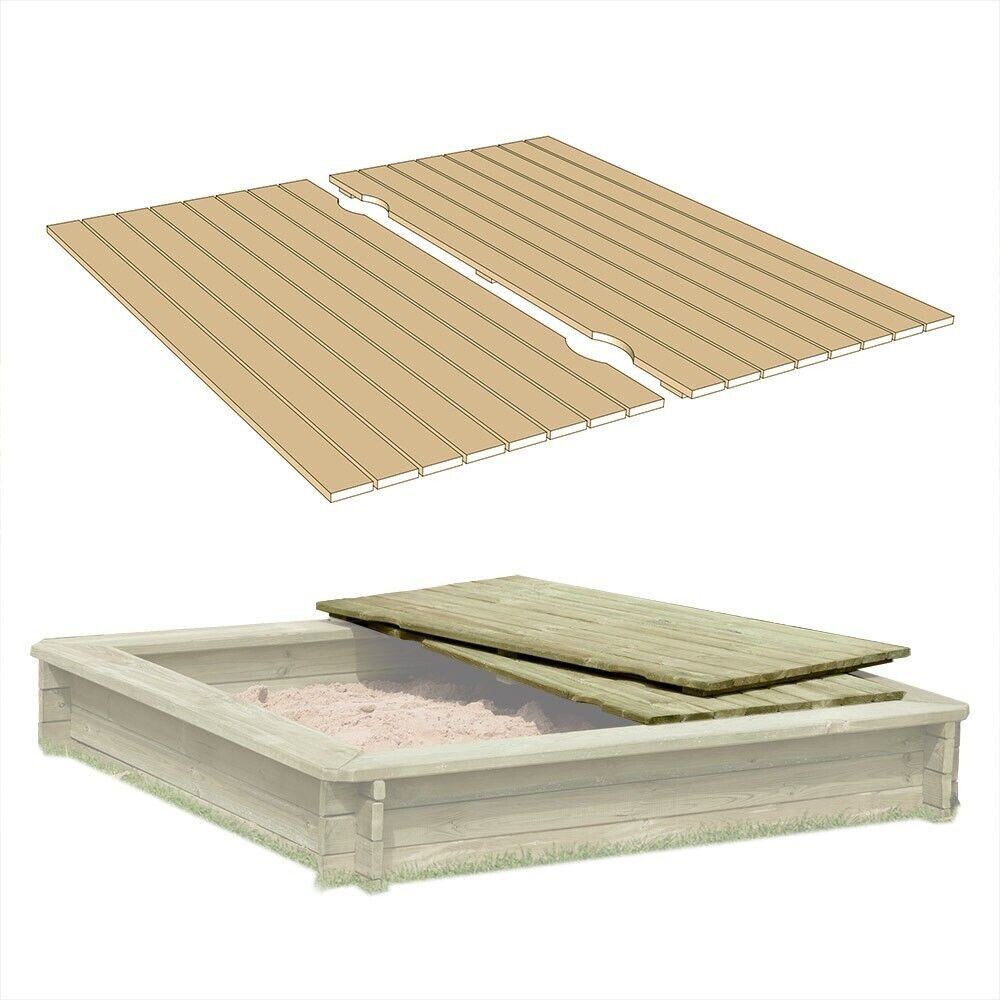 Gartenpirat Sandkasten Sandkastendeckel 158x157 cm Holz-Deckel für Sandkasten 180x180 cm KDI