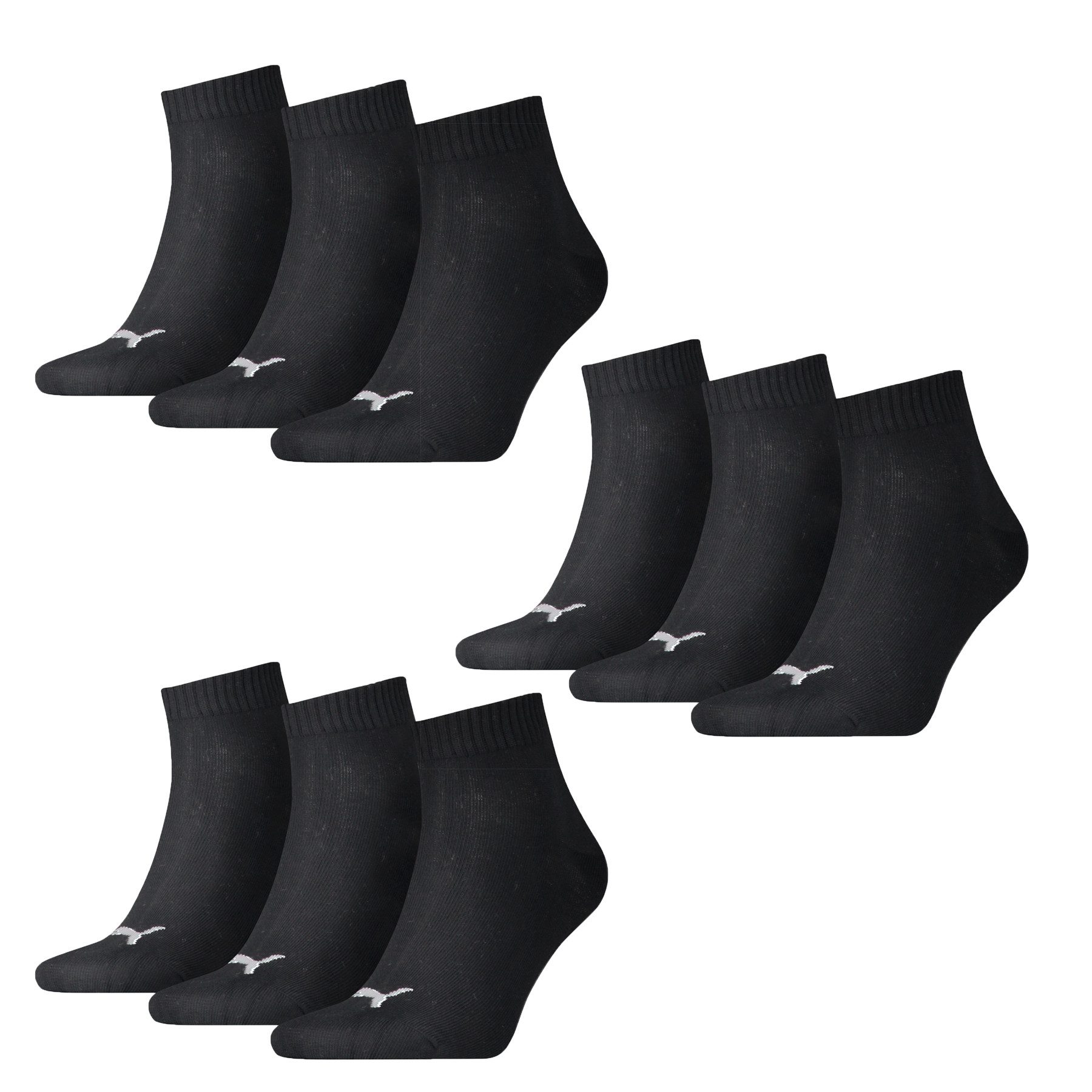 PUMA Kurzsocken Bequeme Quarter Socken aus Baumwollmischung (9-Paar)