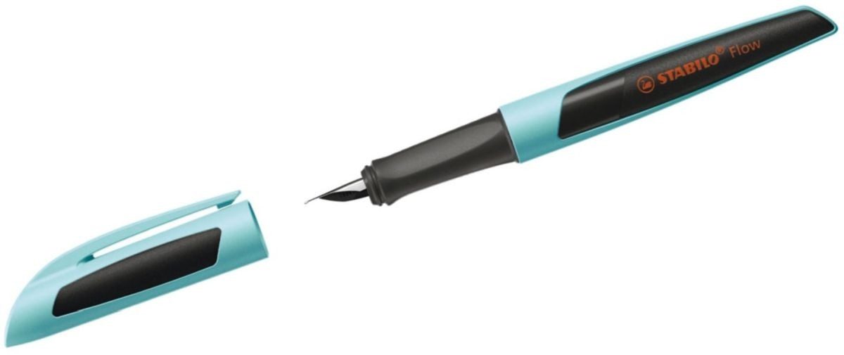 STABILO Füllhalter Füller Flow Sporty M hellblau/schwarz inkl. 1 Standardpatrone