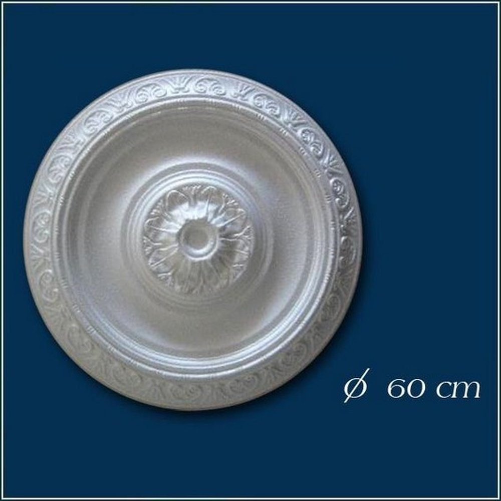 600 Weiß Polystyrol, Stuckrosette, PROVISTON Wanddekoobjekt mm, Durchmesser