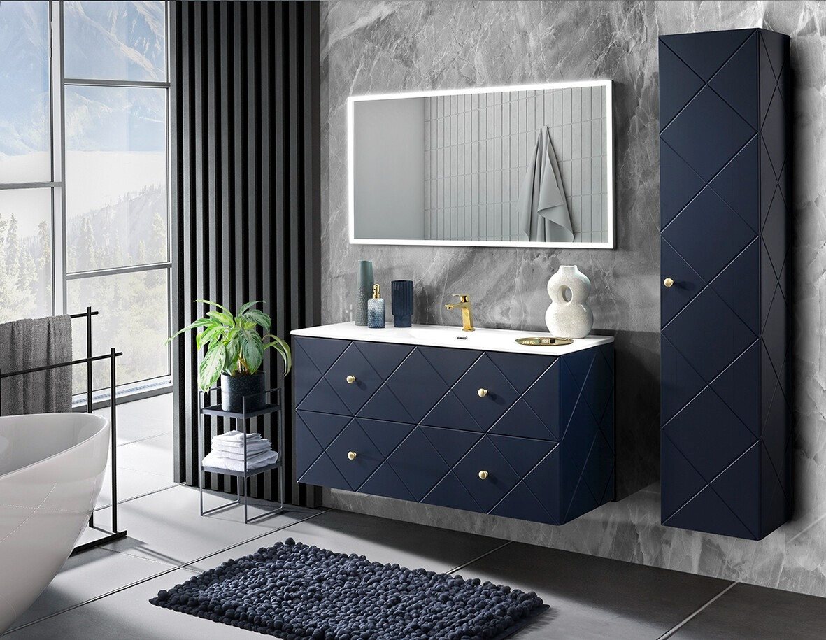 Thumbnail - ROYAL24_MARKT Einbauwaschbecken - GO - Waschbecken 101 cm Für Badezimmer Waschschale Gäste Waschbecken (Einbauwaschbecke...