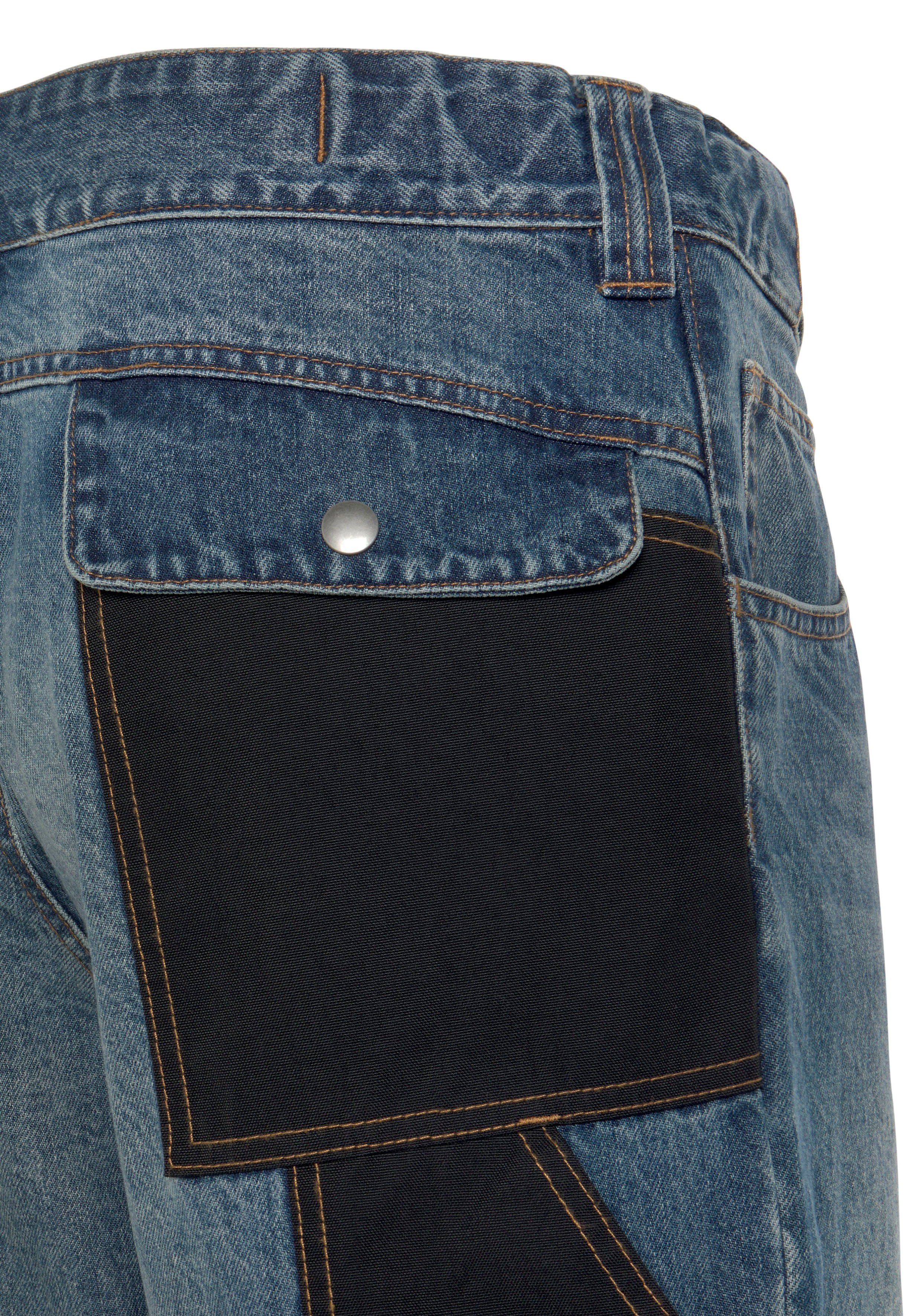 Baumwolle, Country robuster Arbeitshose praktischen Jeans 100% Jeansstoff, Bund, Taschen, Cordura mit Northern Multipocket (aus dehnbarem 9 comfort Knieverstärkung aus fit)