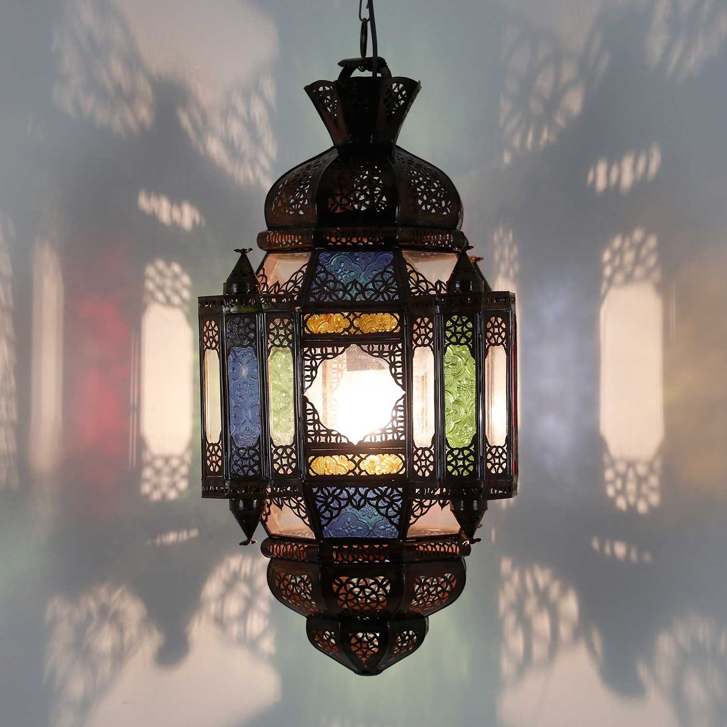 Casa Moro Deckenleuchte Orientalische Lampe Moula Multi Klar marokkanische Hängeleuchte, Ramadan Deckenlampe L1938