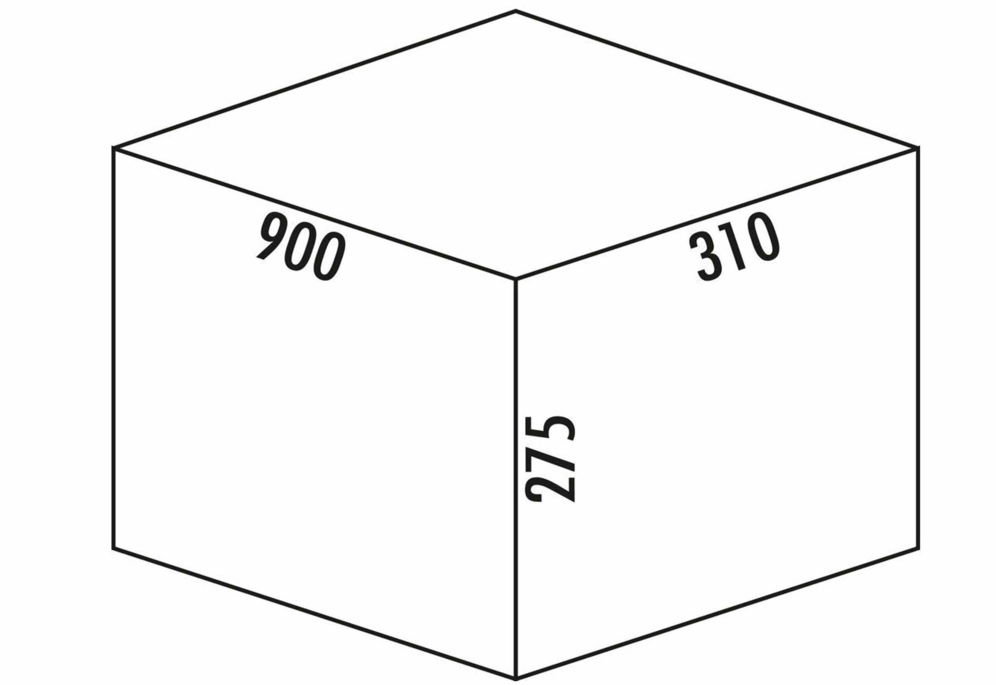 Naber Einbaumülleimer NABER Cox® Box 275 K/900-3, ohne Biodeckel, hellgrau