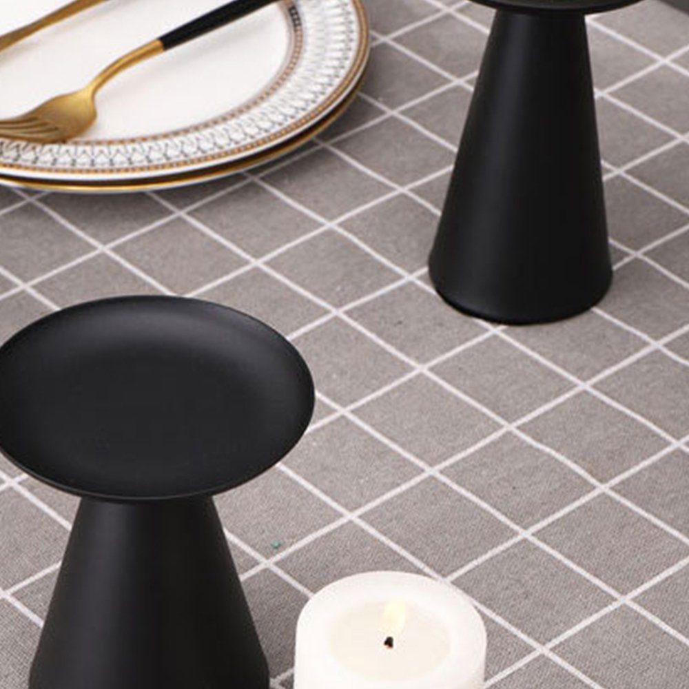 Zeaicos Kerzenhalter Schwarz Metall für Kerzenhalter 3er Kerzenhalter Set Stumpenkerzen