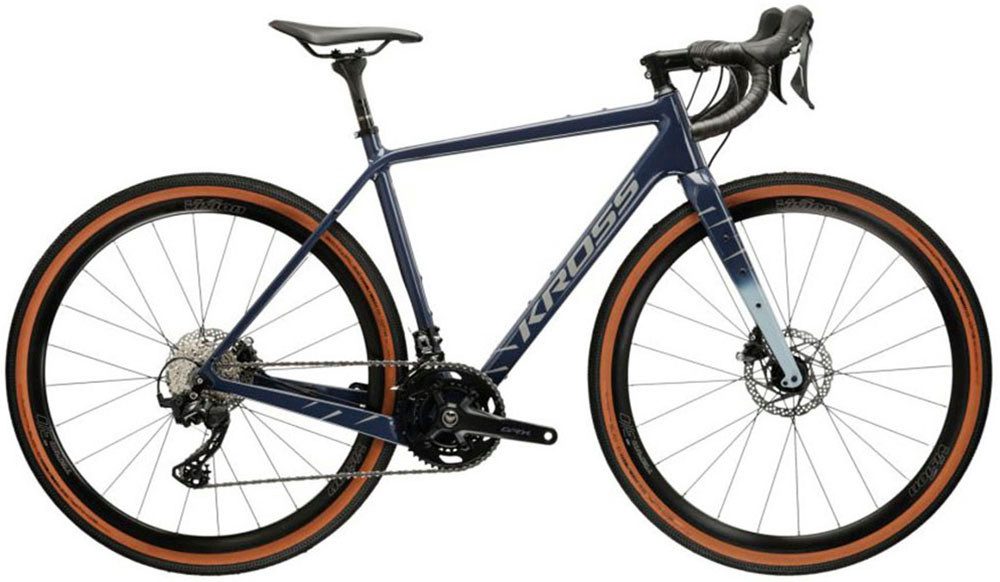 Kross Gravelbike KROSS Gravelbike Esker 8.0 28" blau 24 Gänge, 24 Gang Shimano GRX RX820 Schaltwerk, Kettenschaltung