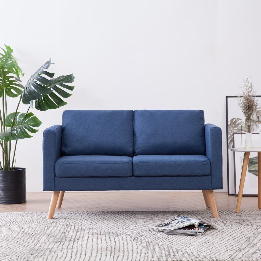 vidaXL Sofa 2-Sitzer-Sofa Stoff Blau