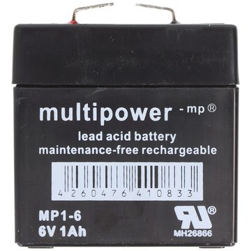 Multipower Multipower MP1-6 Akku PB Blei, 6 Volt 1000mAh, Anschluss 4,8m Akku 1000 mAh (6,0 V)