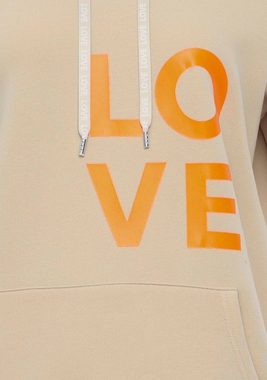 Zwillingsherz Kapuzensweatshirt mit Aufschrift "LOVE" in Neon