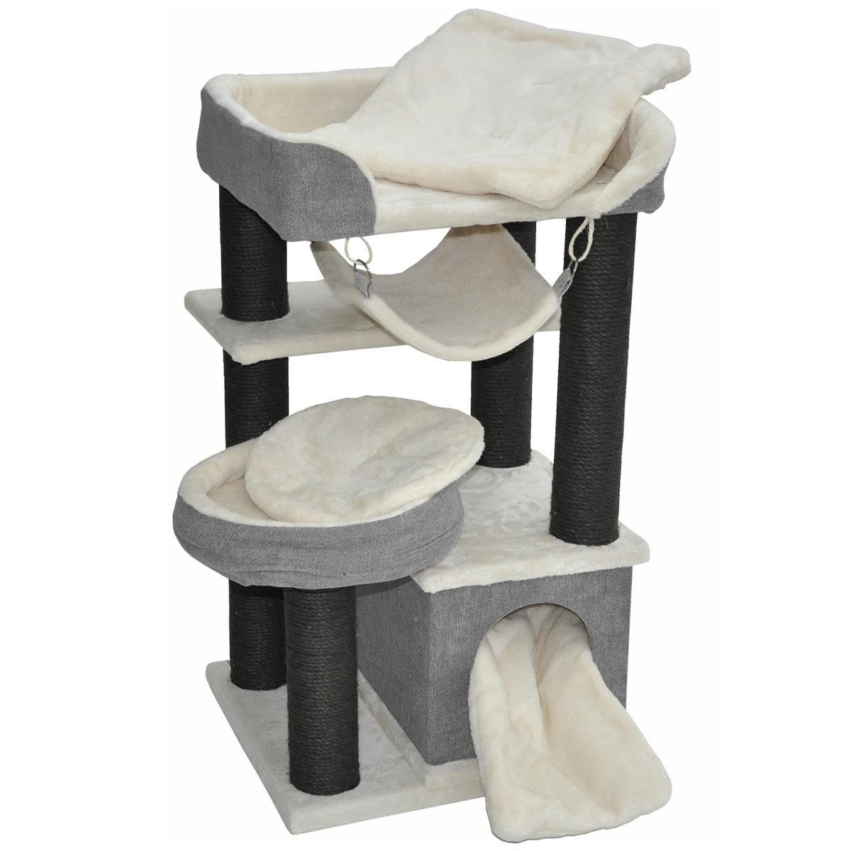 nanook Kratzbaum Kratzbaum Katzenbaum grau 48x40x90 cm